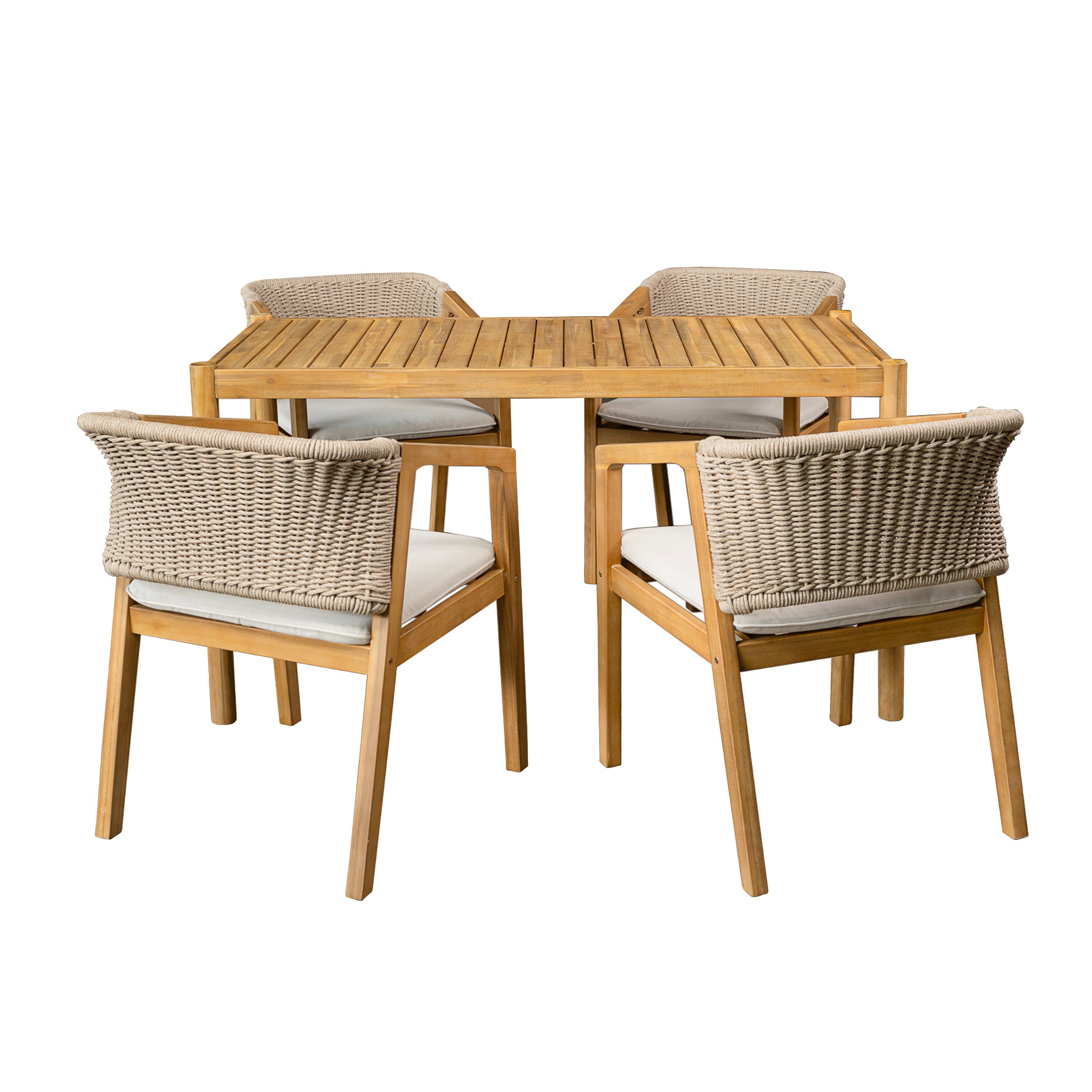 Acacia Wood Outdoor Dining Set of 5