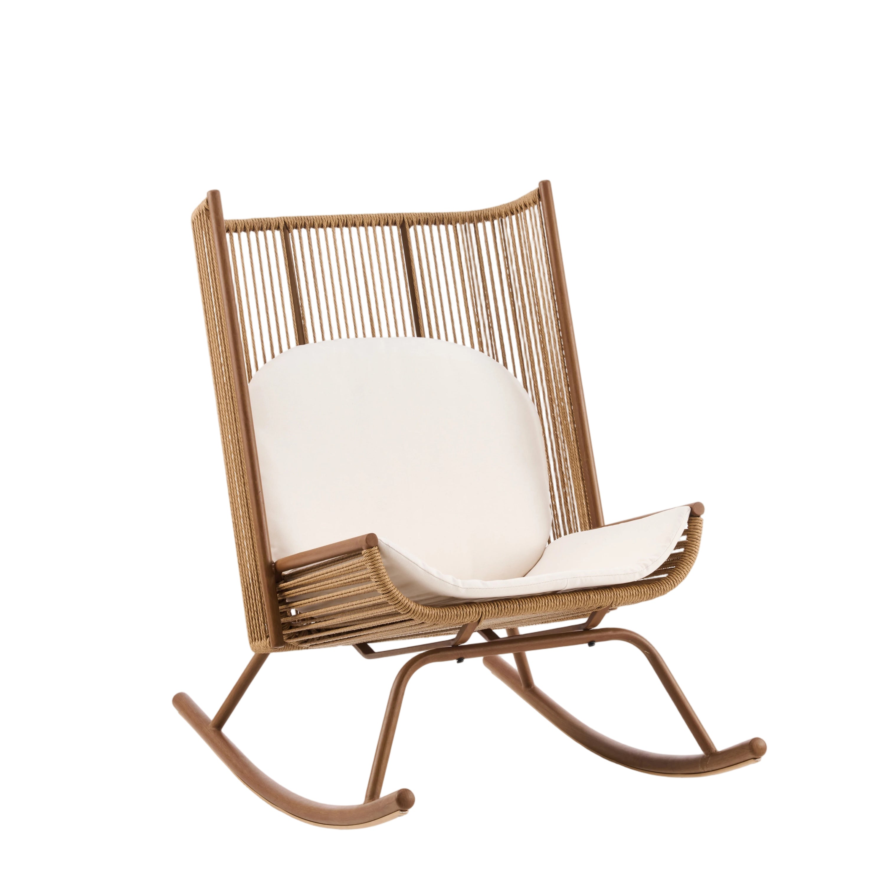 High Square Back Modern Outdoor Rocking Chair