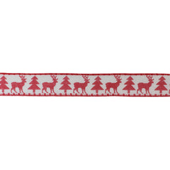 2.5" Deer and Tree Pattern Polyester Ribbon (Set of 2)