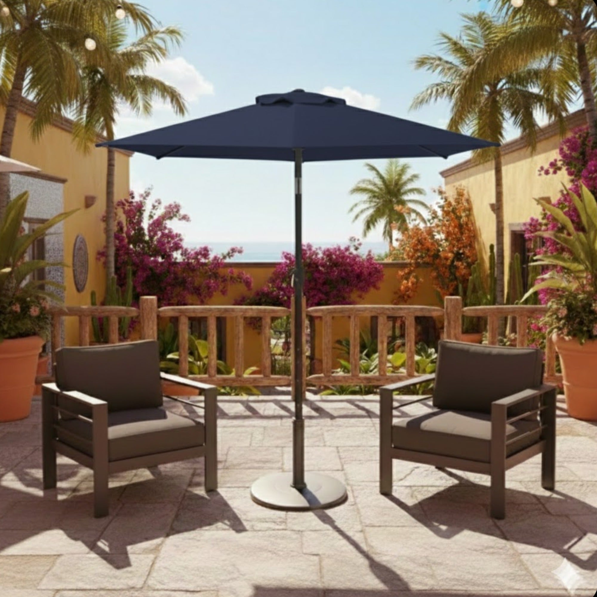 7.5 Feet Market Umbrella with Crank Lift & Tilt, Base Not Included