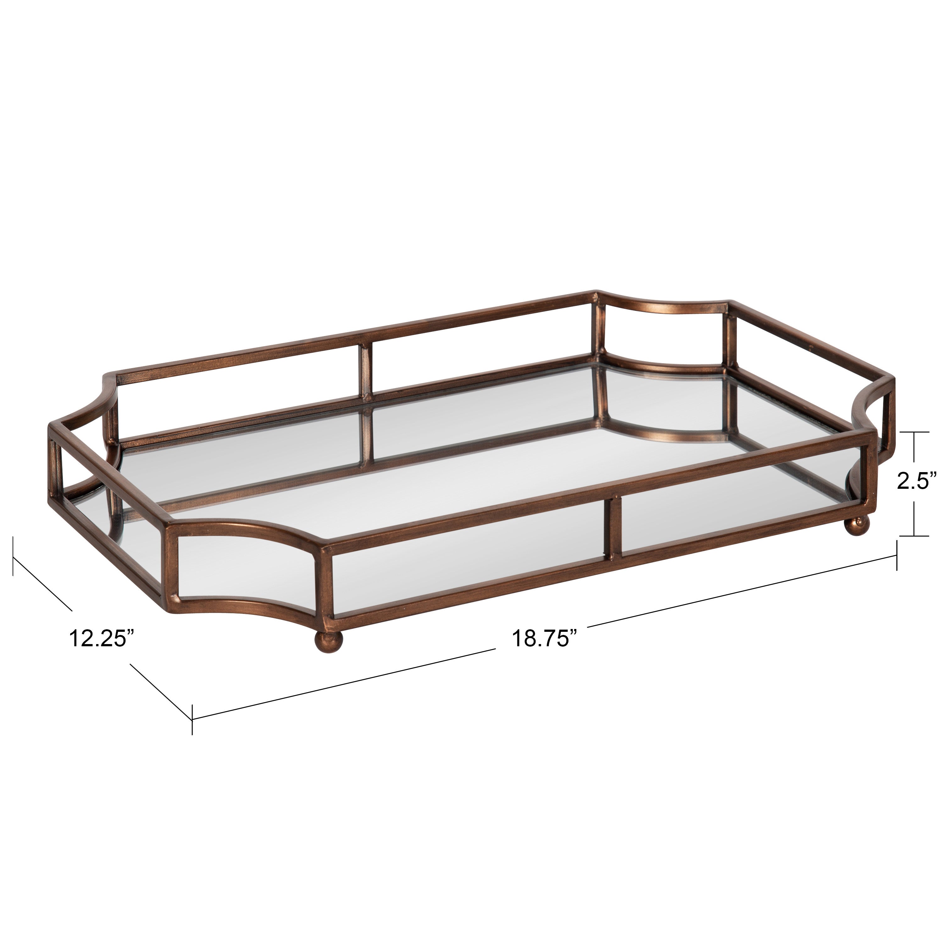 Ciel Metal Mirrored Scalloped Decorative Tray