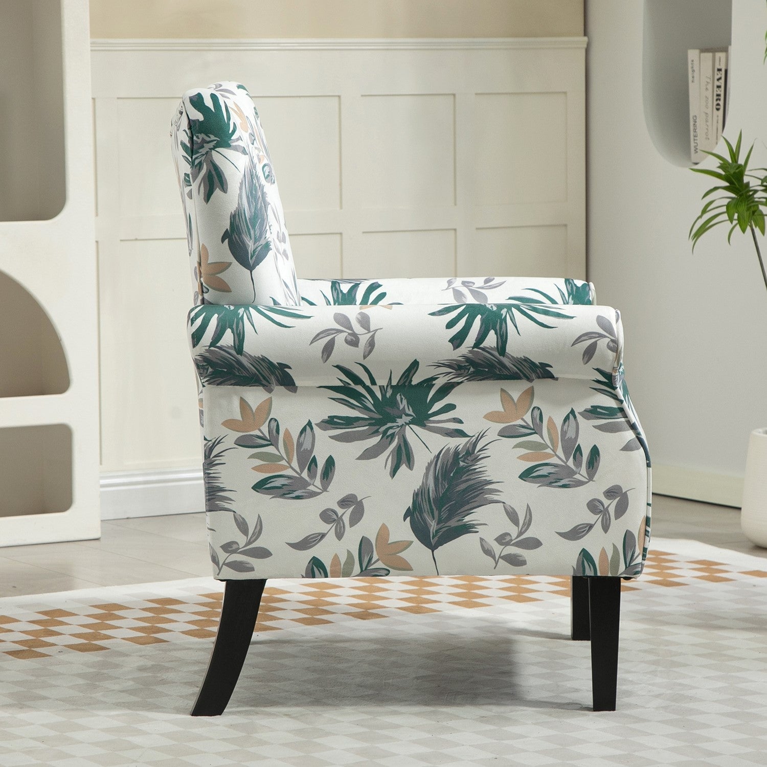 Mid-Century Modern Wingback Accent Chair