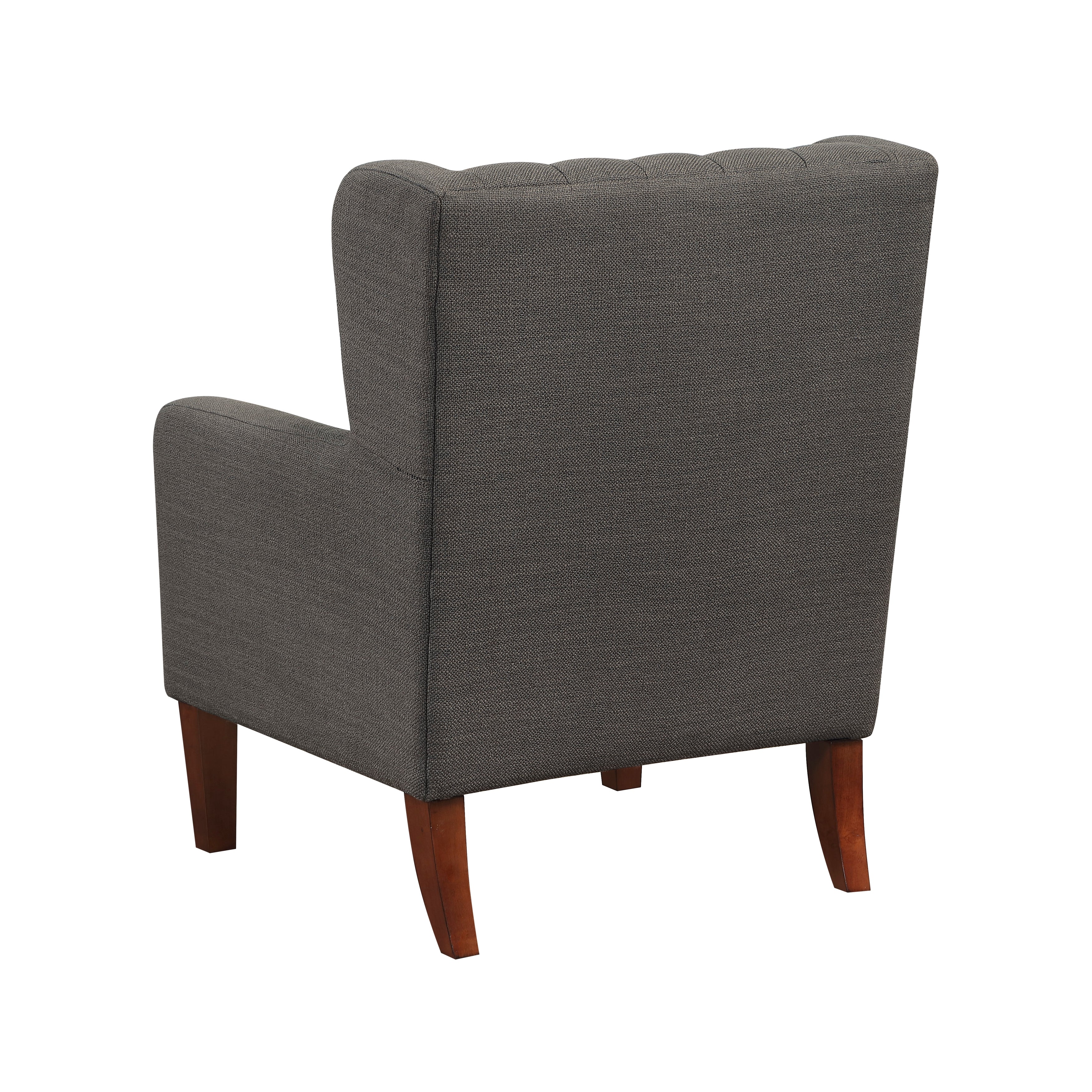 Button-Tufted Wingback Accent Chair with Solid Wood Legs