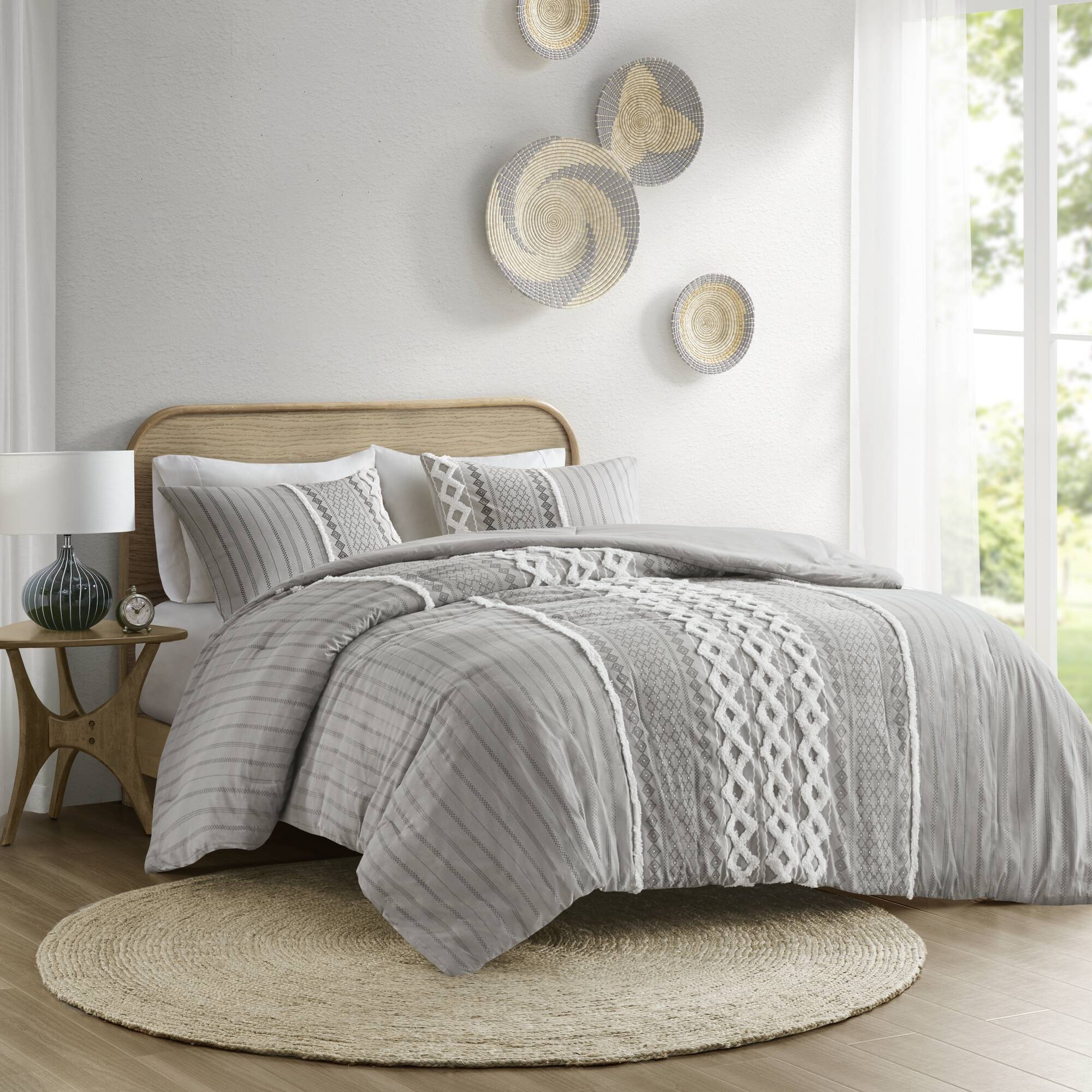 Imani Cotton Printed Comforter Set with Chenille