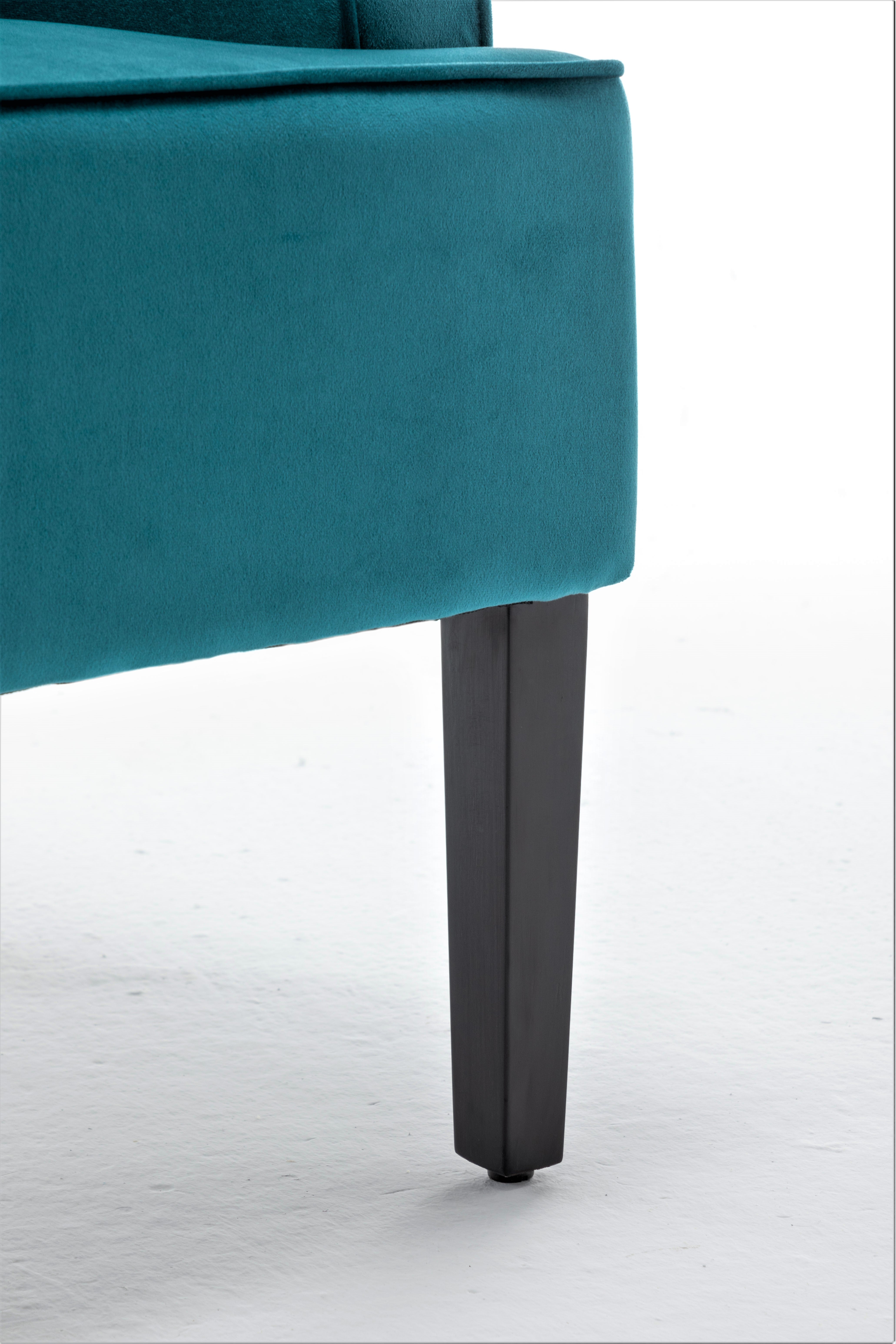 Versatile Velvet Side Chair with Recessed Arms