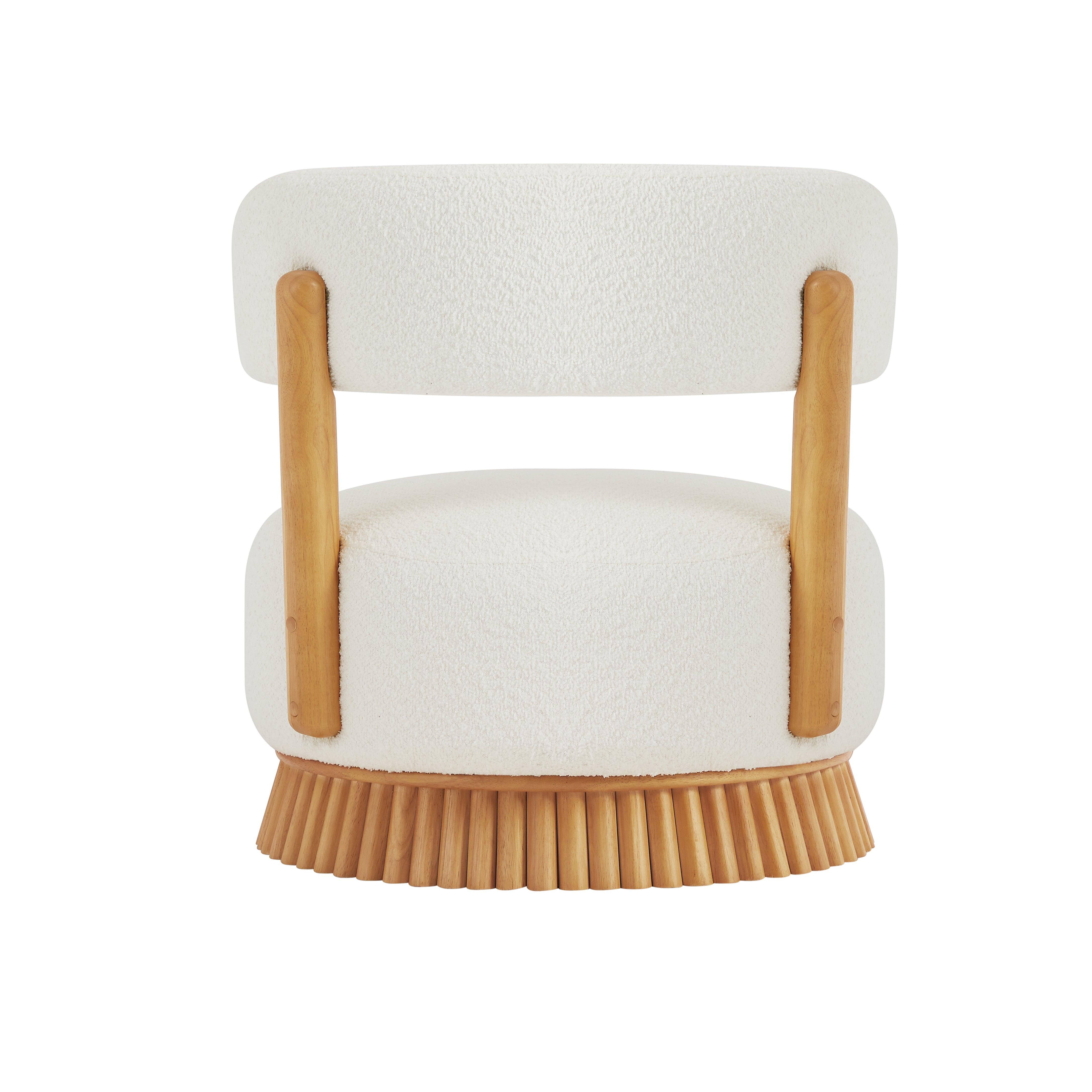 Modern Farmhouse Armless Accent Chair with Wooden Base