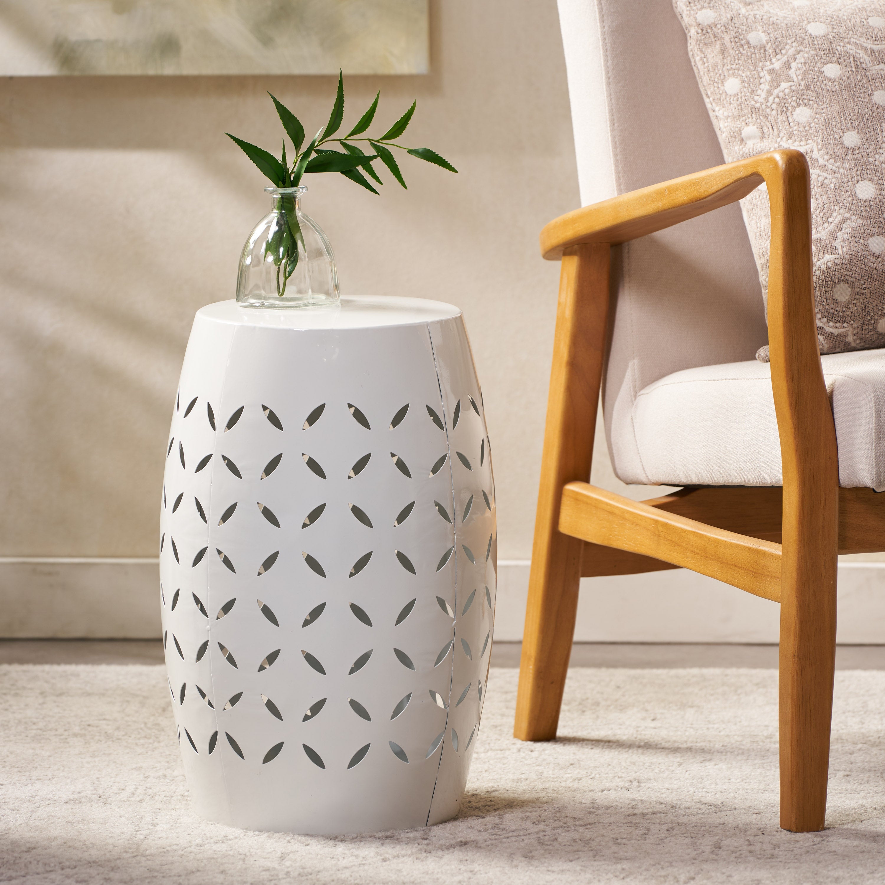 Lilac Outdoor Metal Cutout Accent Table
