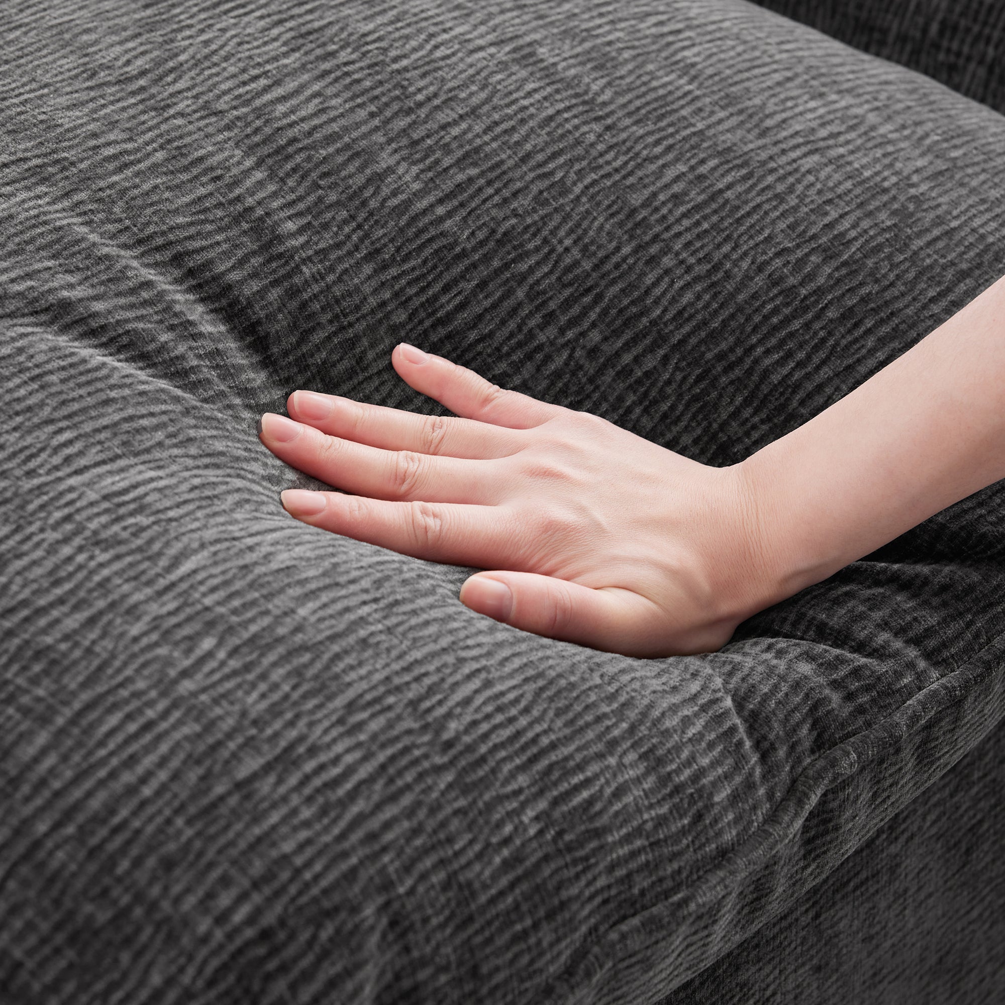 Chenille Modular Sofa with 2 Pillows, Seats 4