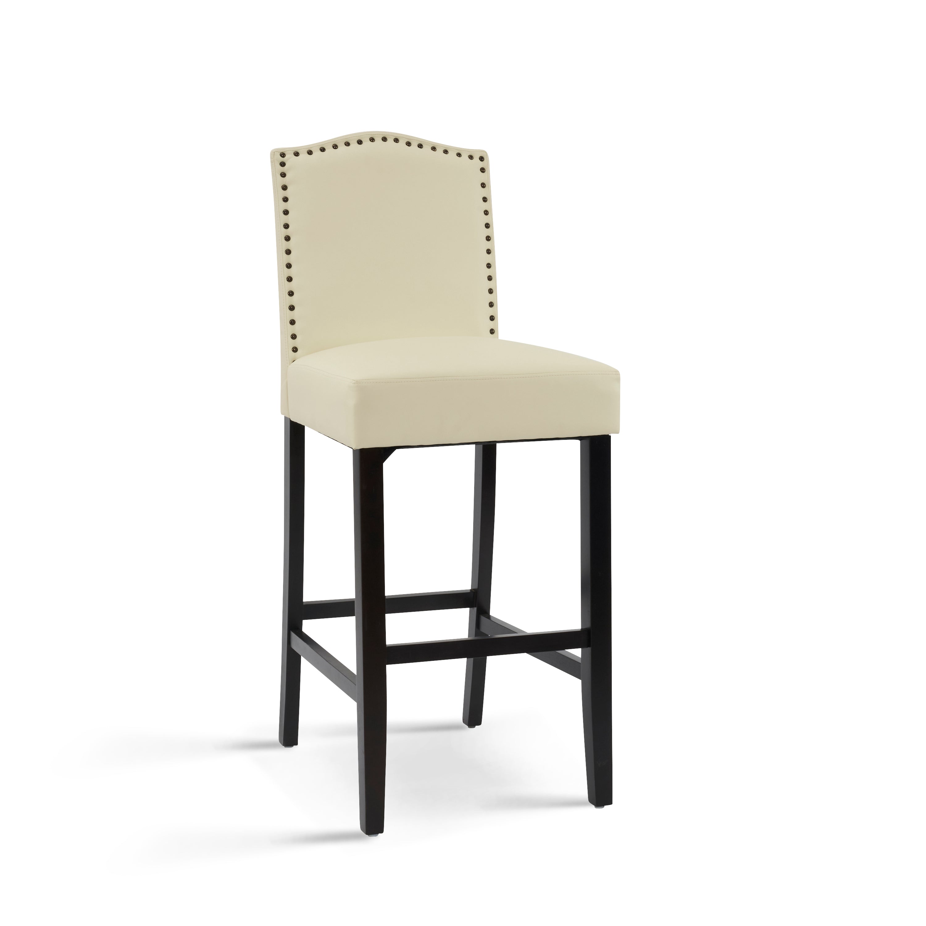 Upholstered Counter Stools with Rubberwood Legs