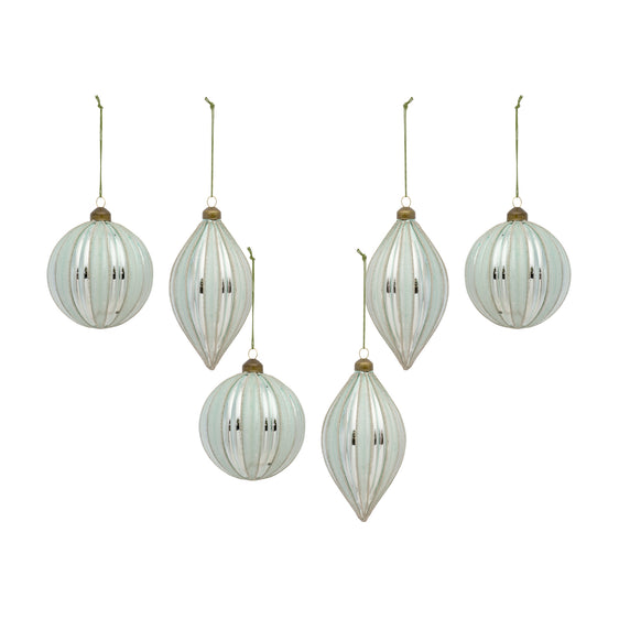 Seafoam-Blue-Glass-Ornament-with-Silver-Accent-(set-of-6)-Blue-Ornaments
