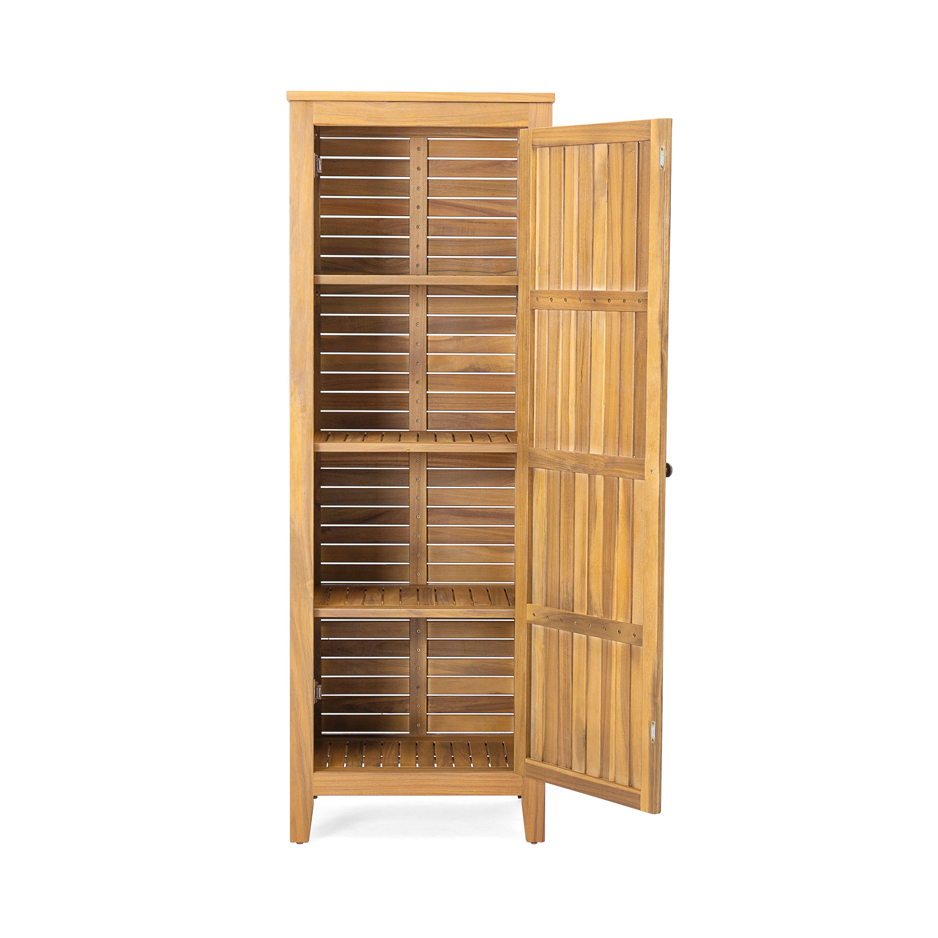 Outdoor Acacia Wood Cabinet with Doors and Shelves