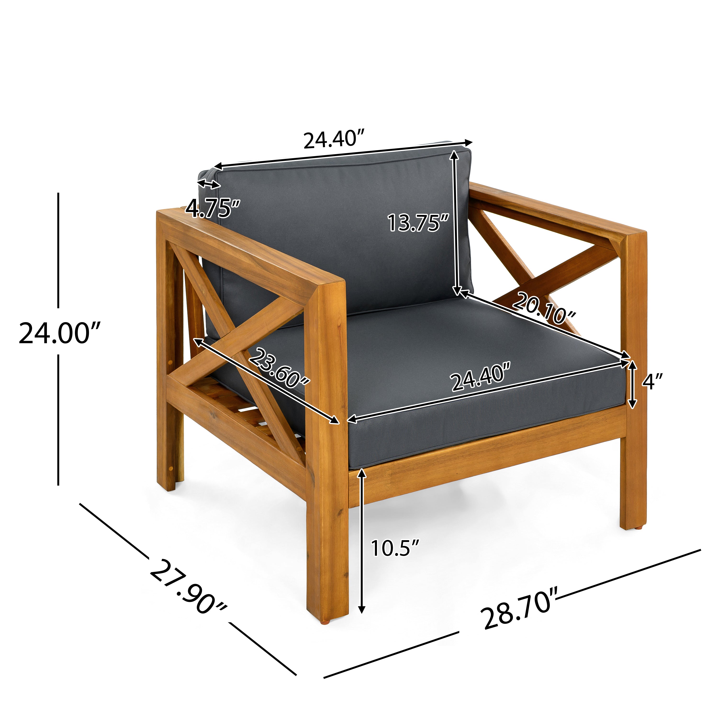 Brava Outdoor 3-Piece Patio Conversation Set