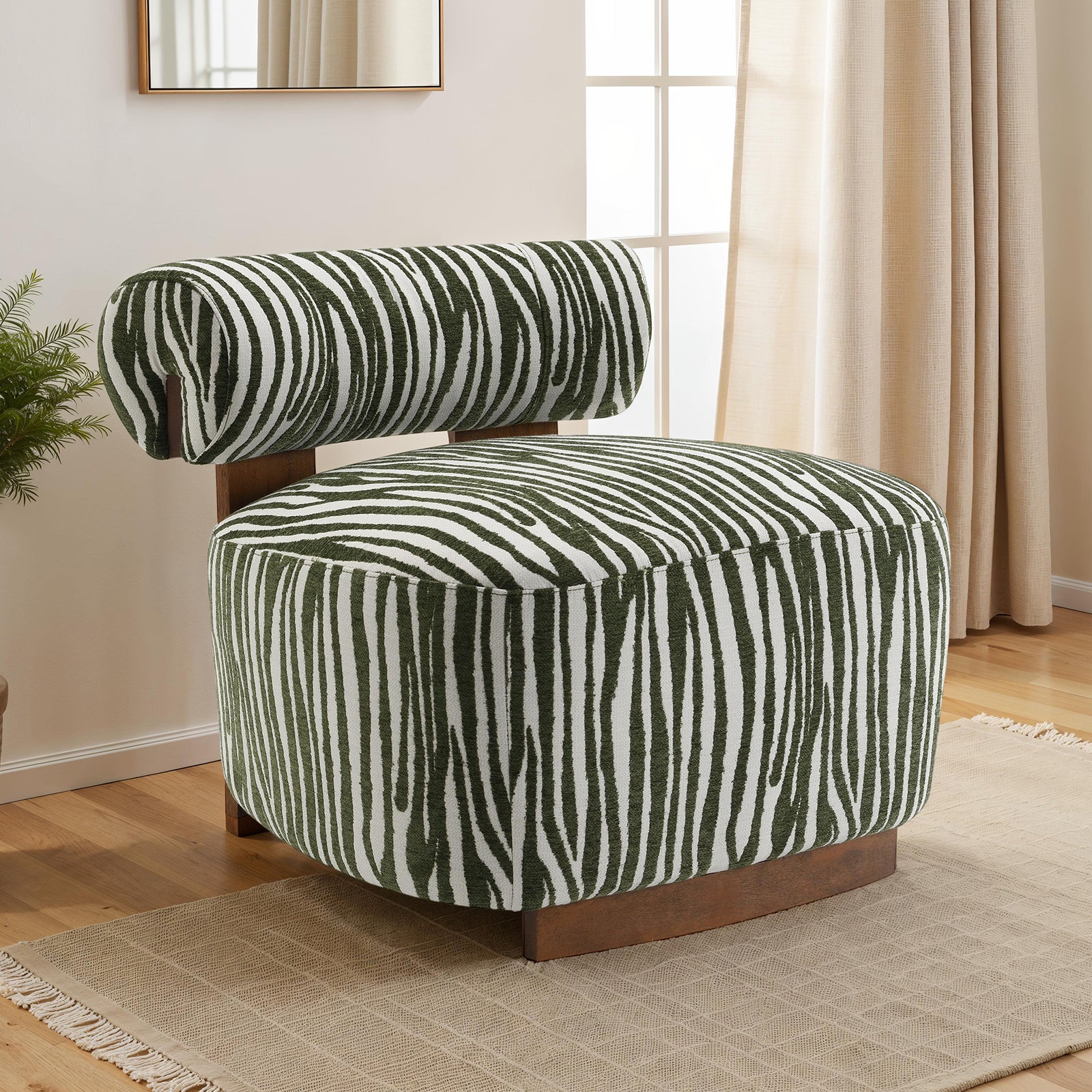 Avril Modern Zebra Stripe Accent Chair