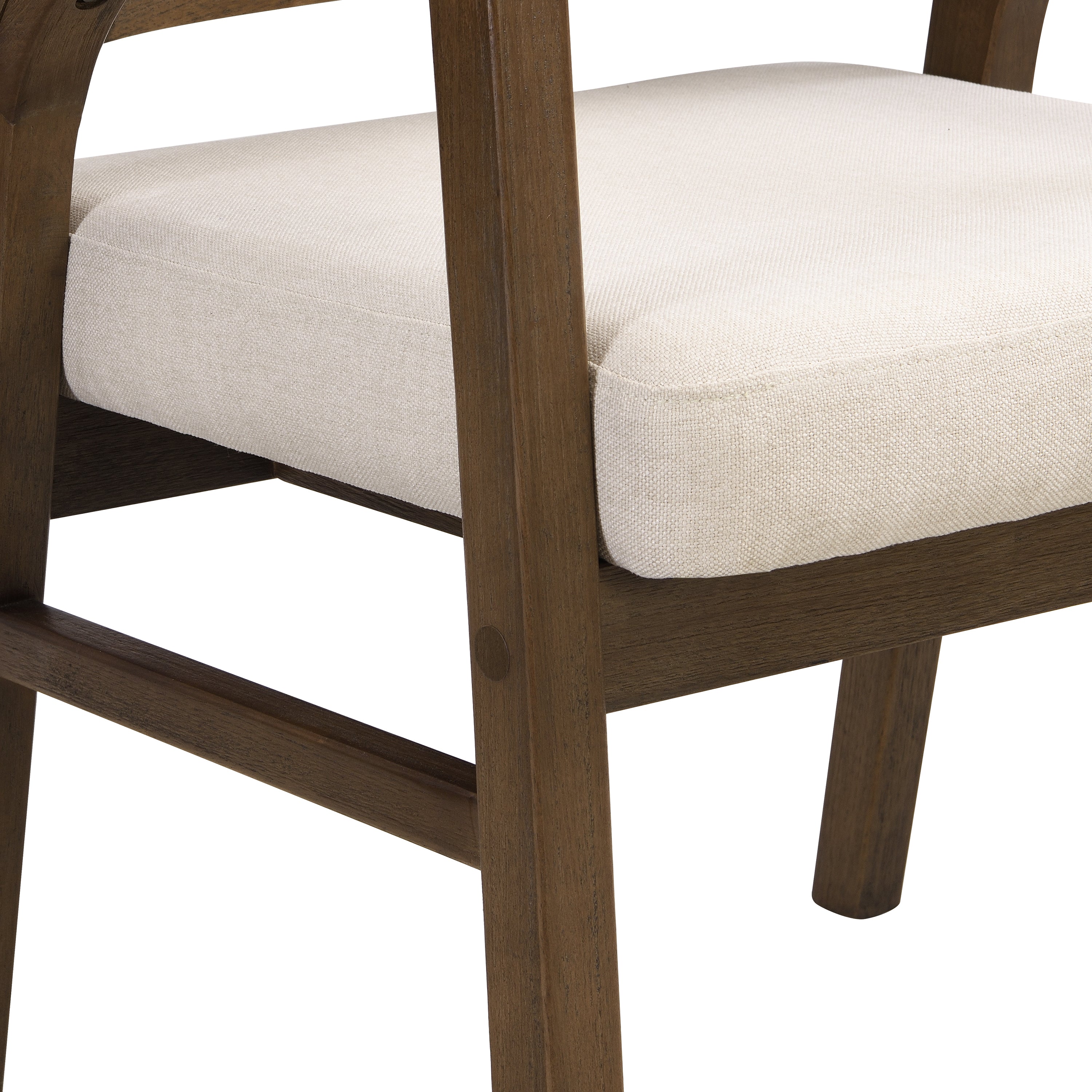 Briarwood 7-Piece Wood Upholstered Dining Set with Rattan Back Chairs