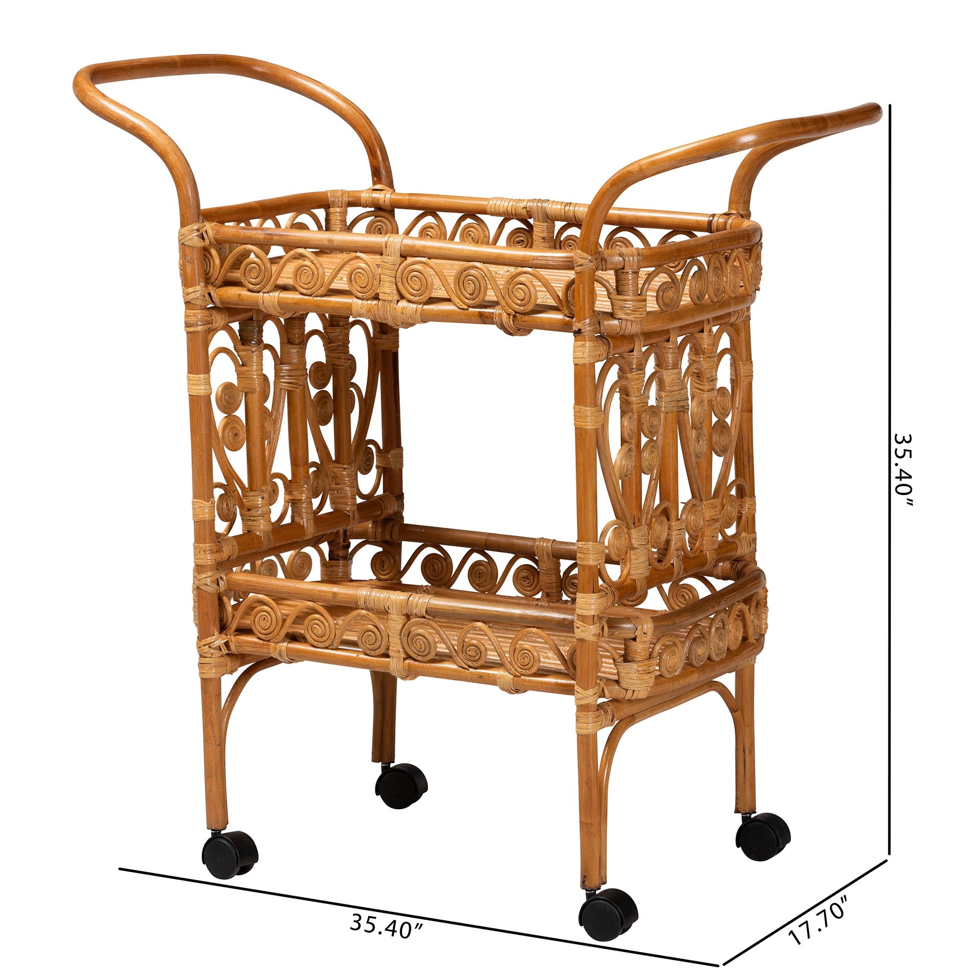 Cameron Rattan Bar Cart