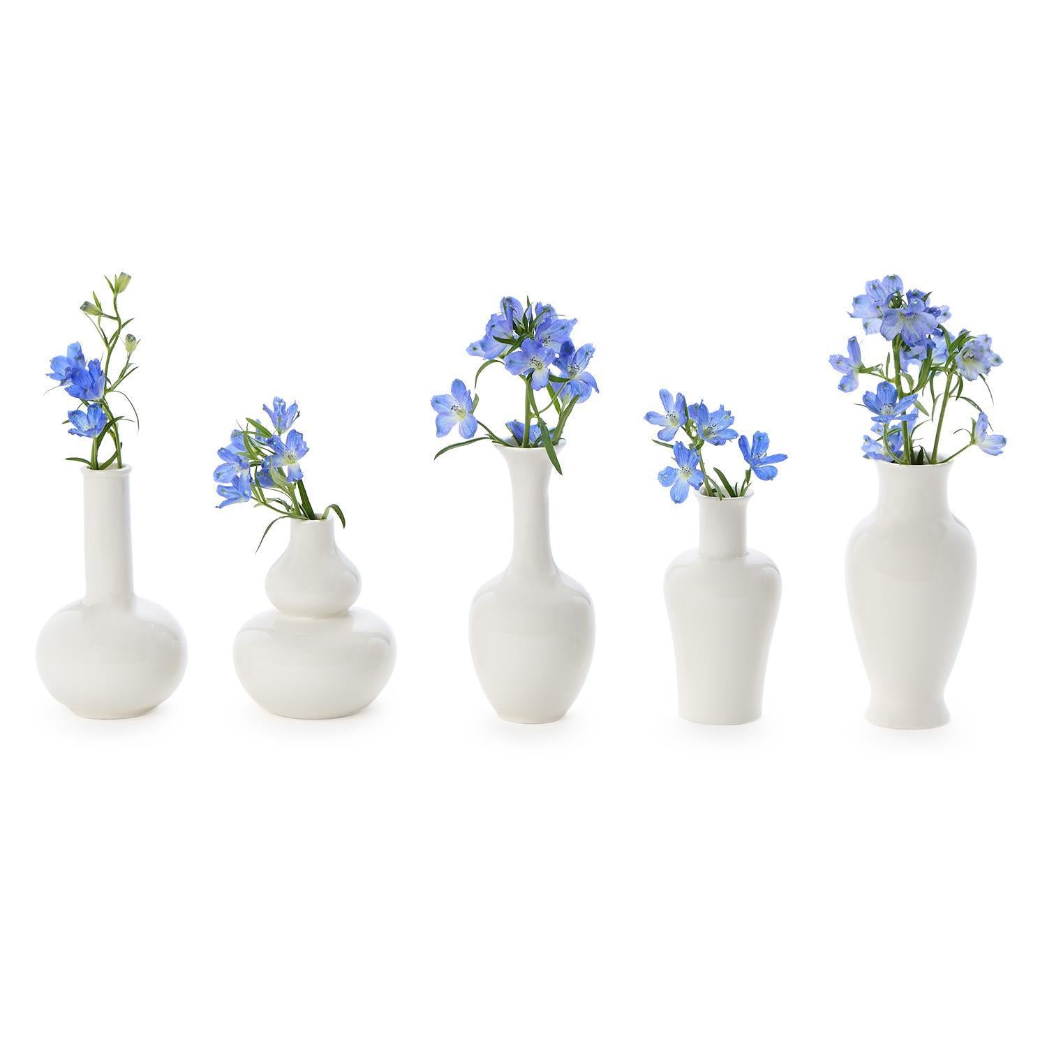Classic Porcelain Vases, Set of 5