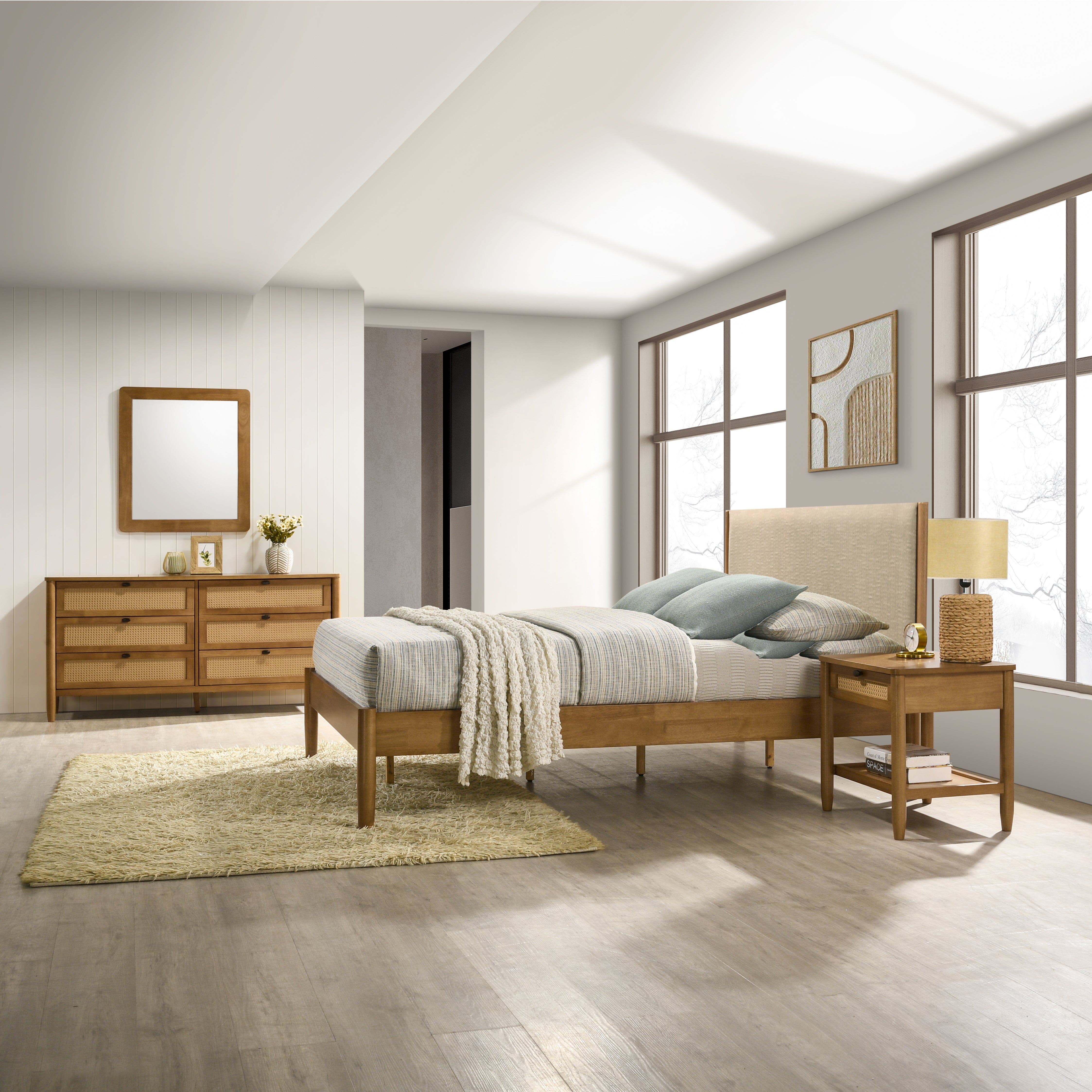 Vichy 5-Piece Rubberwood Queen Bedroom Set