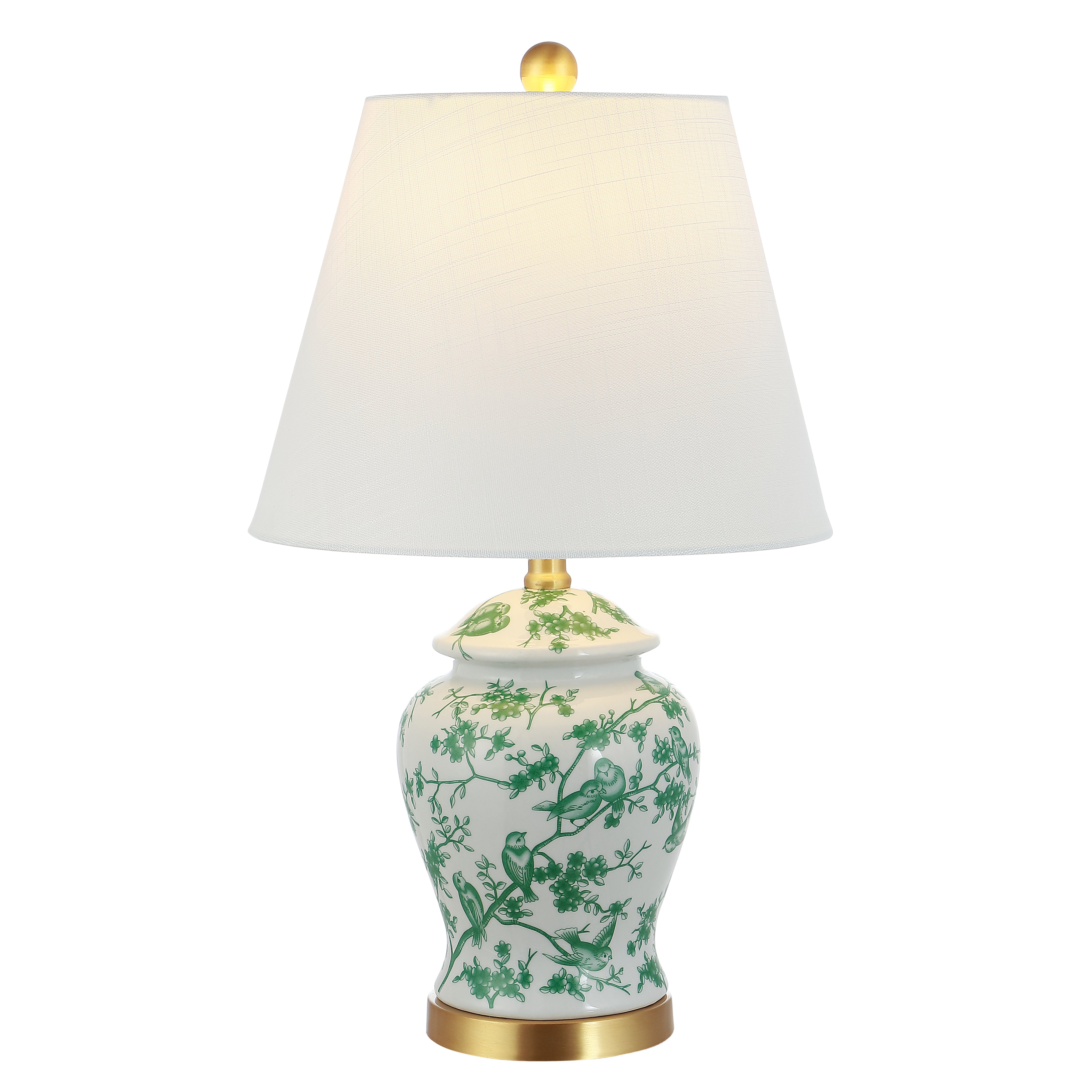 Penelope French Country Cottage Ceramic/Iron Chinoiserie Ginger Jar LED Table Lamp