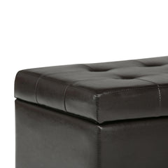 Vortex Upholstered Storage Ottoman with Tufted Top and Safety Hinge