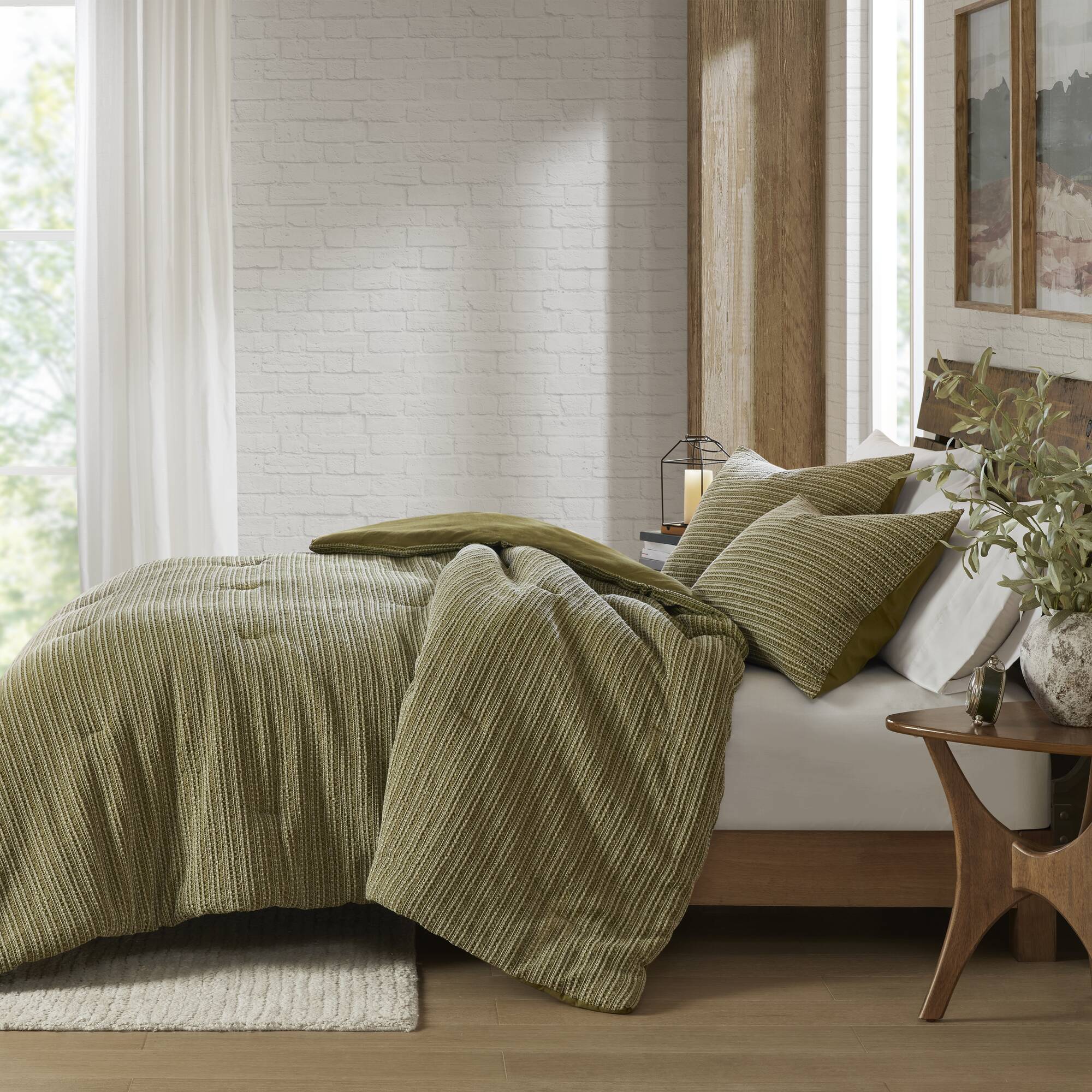 3P Piece Waffle Washed Comforter Set