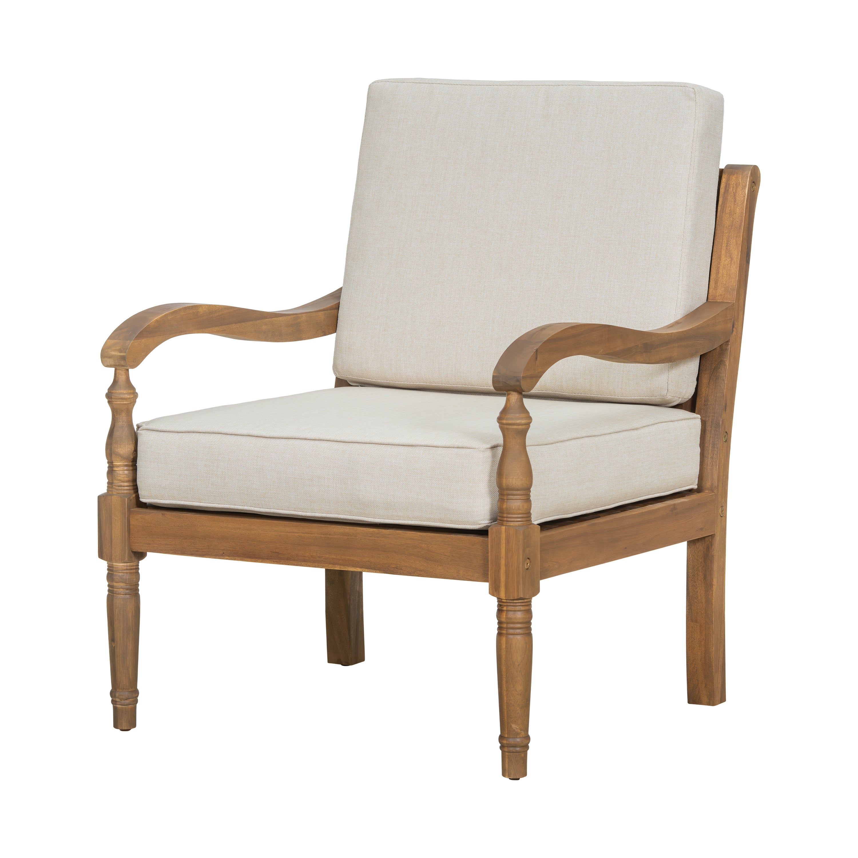 Islewood Acacia Wood Outdoor Patio Club Chair with Cushions
