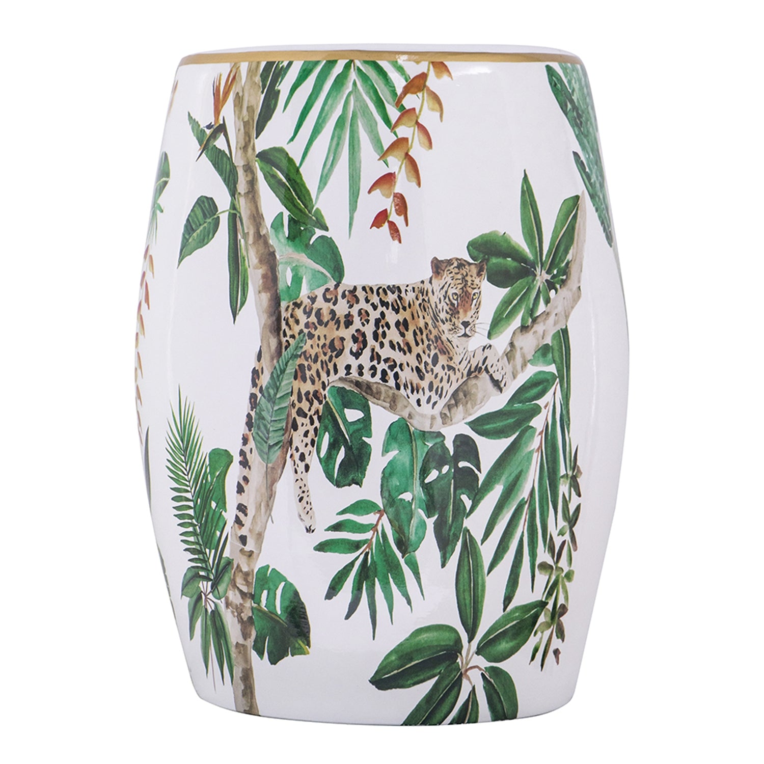 Jungle Ceramic Accent Garden Stool