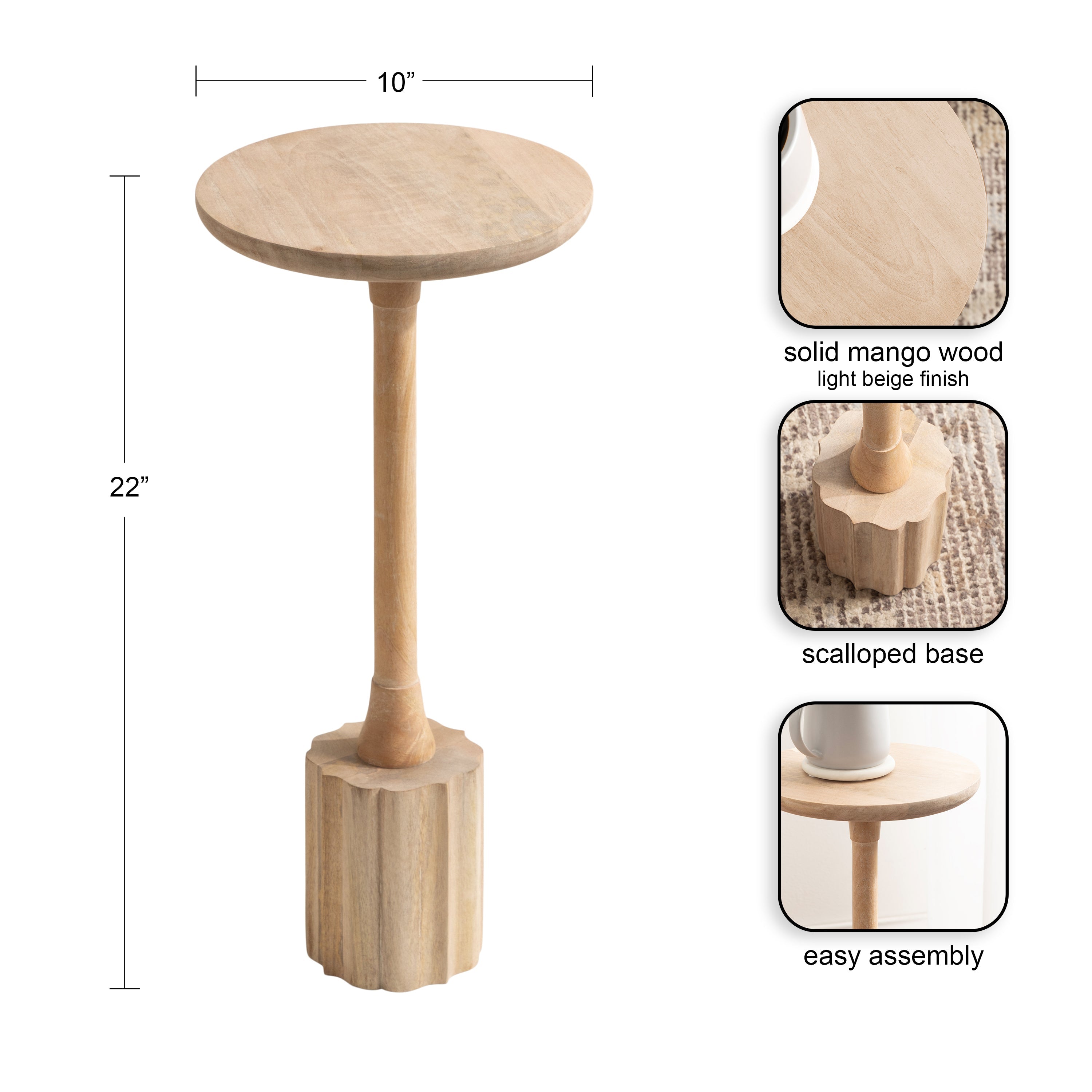 Nisha Wood Drink Table