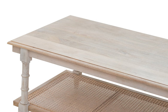 Chesterfield Wood & Cane Coffee Table - Table