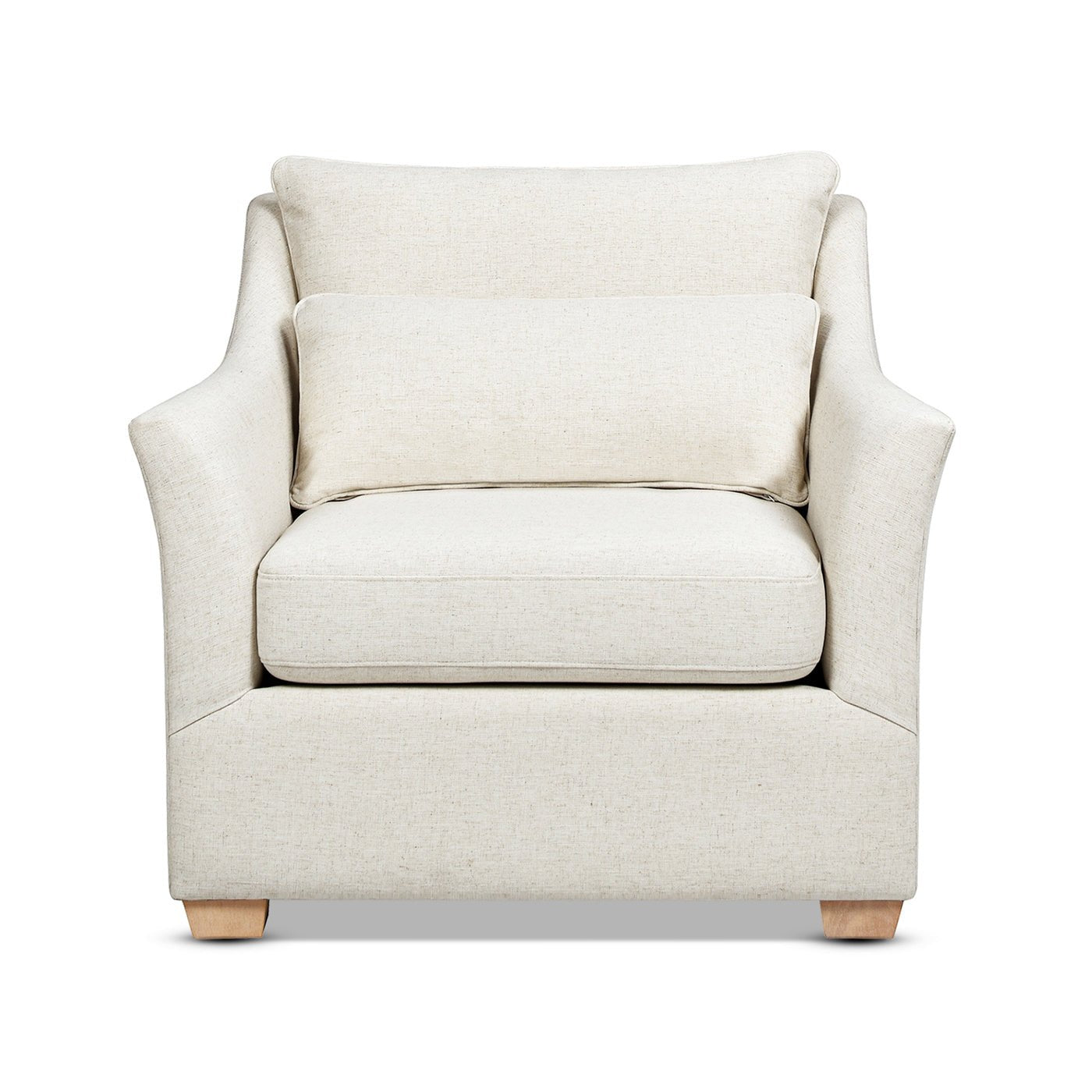 Citadell 38" Upholstered Accent Chair with Lumbar Pillow and Flared Arms - Accent Chairs