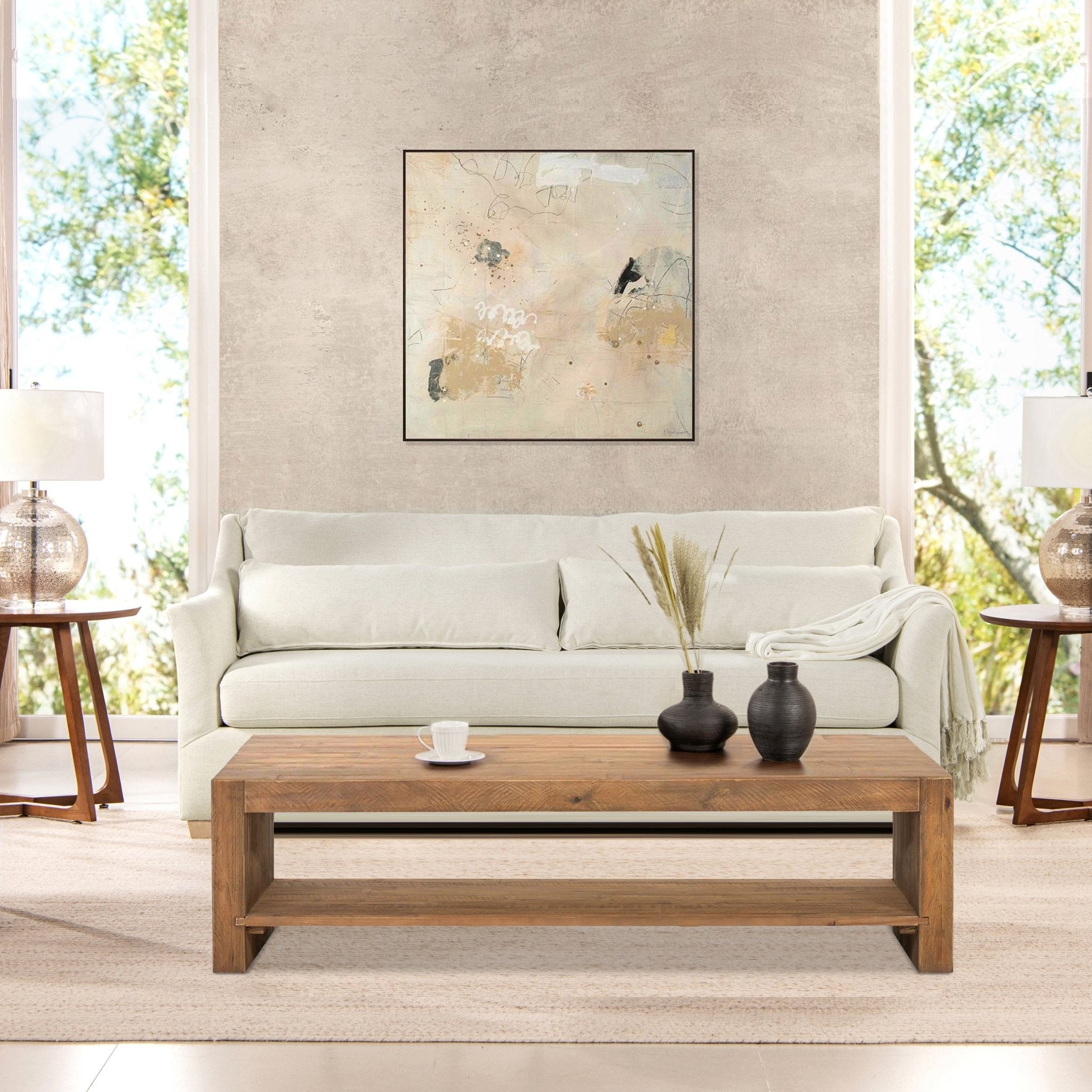 Citadell 83" Upholstered Sofa with Lumbar Pillow and Flared Arms - Sofas