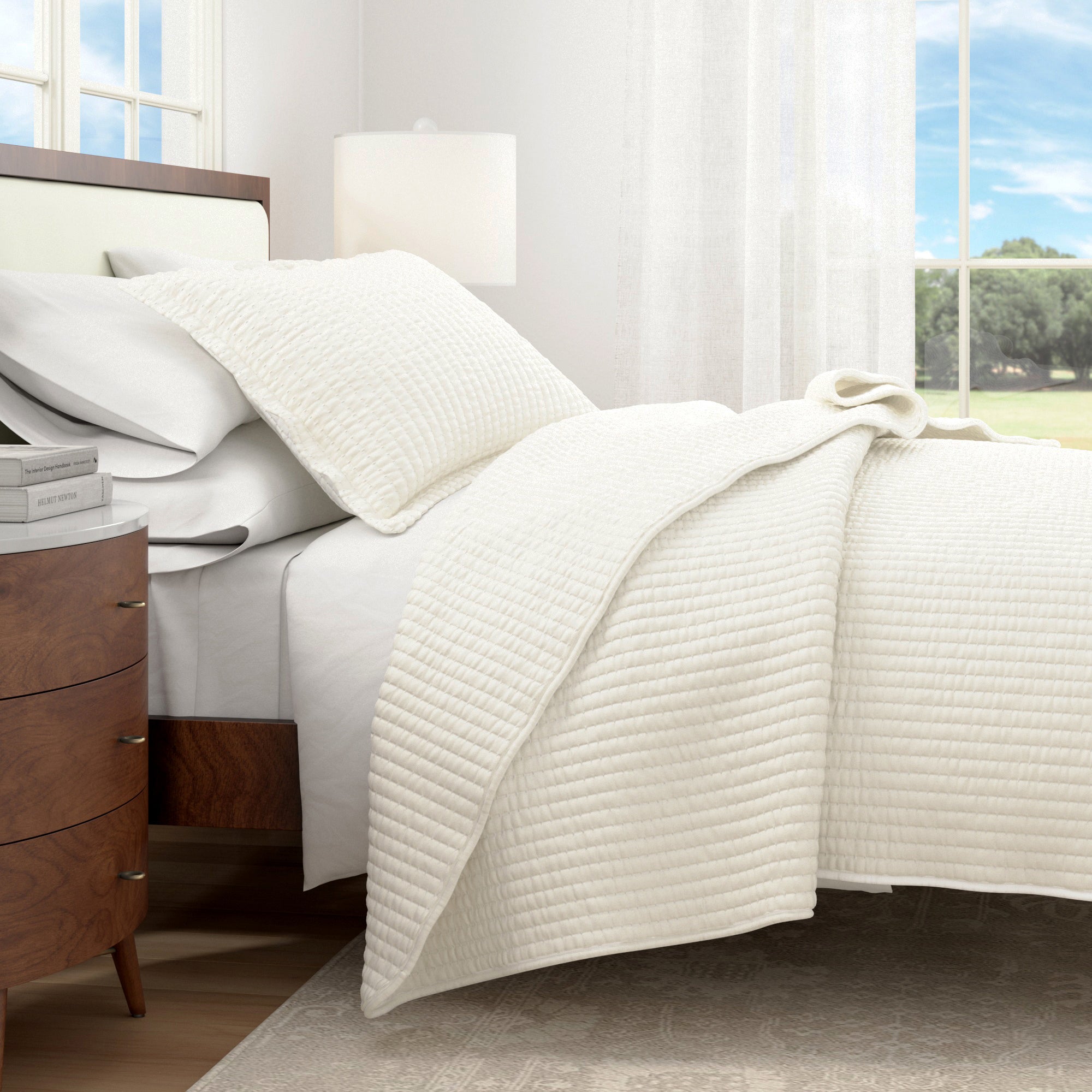 Stitched Quilt Set with Shams