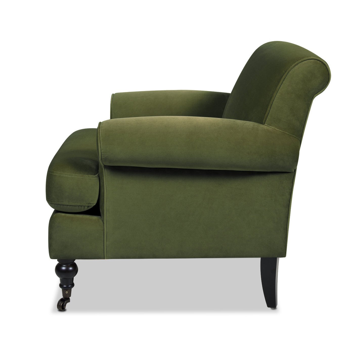 Cobaltex Upholstered Arm Chair with Metal Casters and Rolled Arms - Accent Chairs