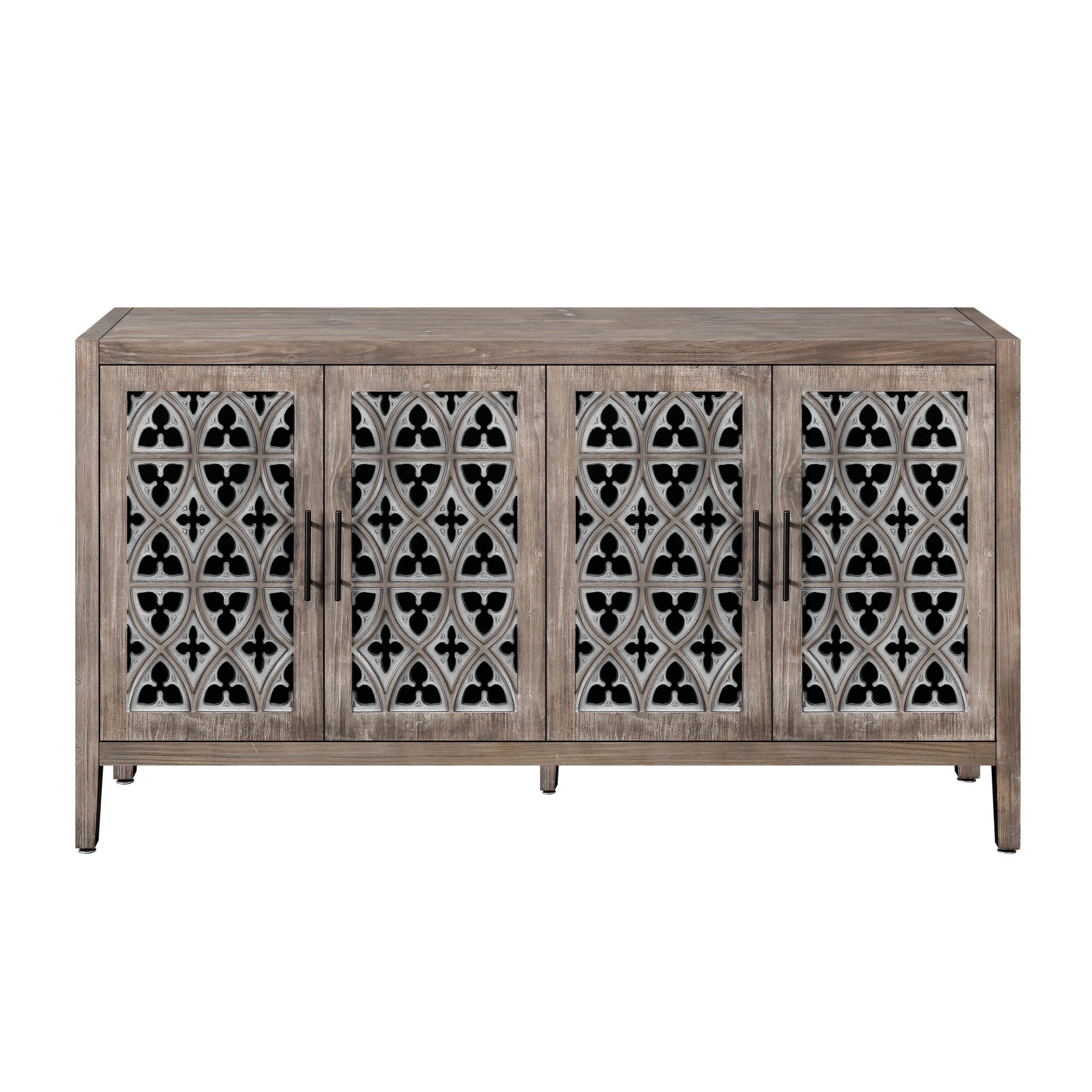 Colossus Wood Cabinet with Floral Pattern and 4 Doors - Cabinets