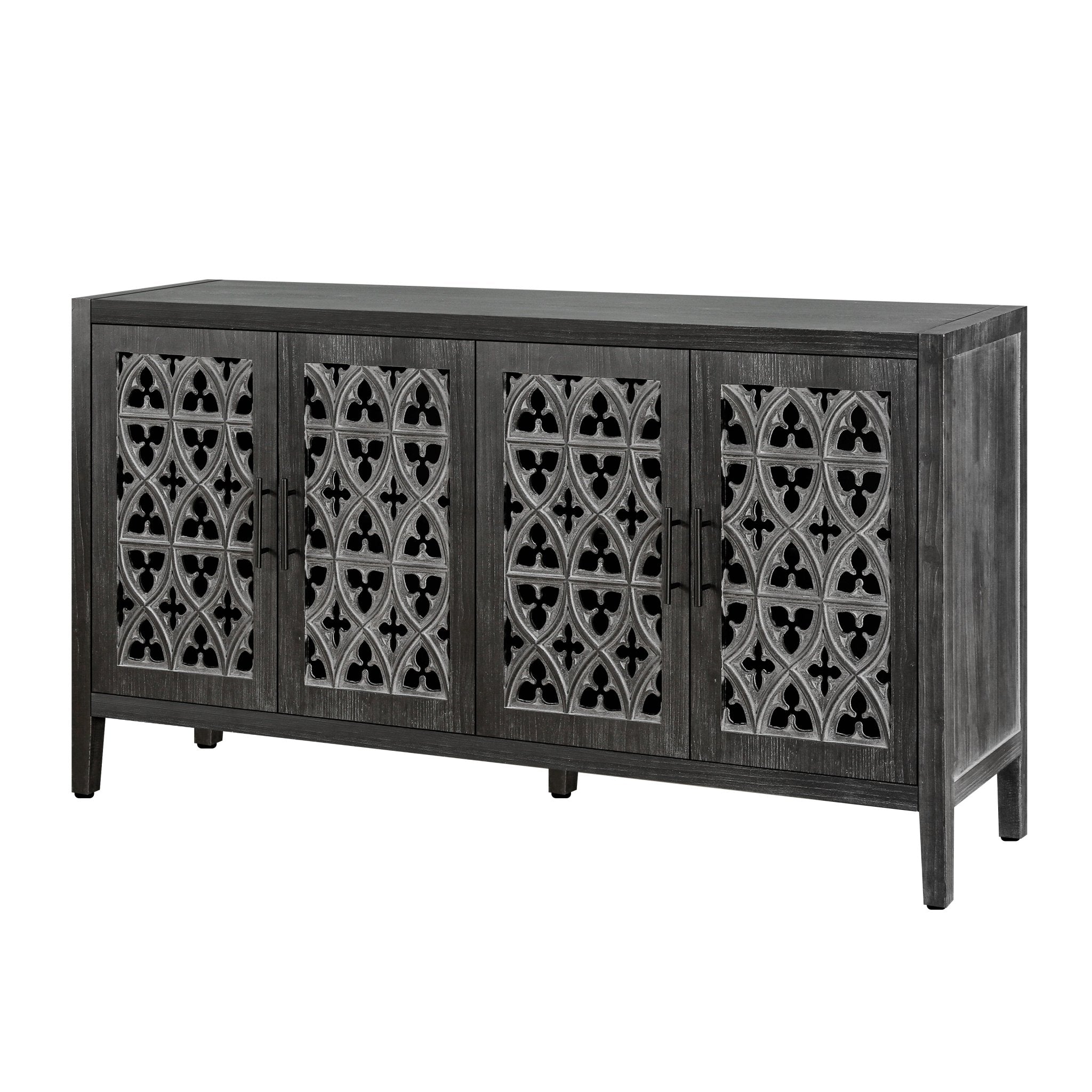 Colossus Wood Cabinet with Floral Pattern and 4 Doors - Cabinets