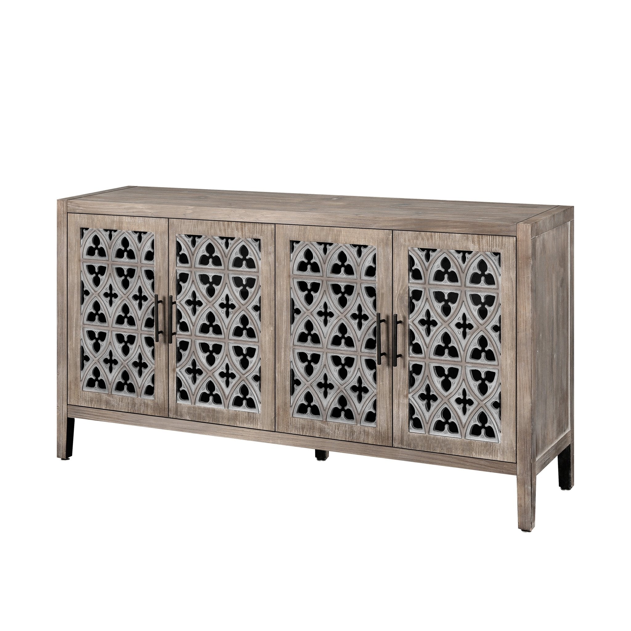 Colossus Wood Cabinet with Floral Pattern and 4 Doors - Cabinets