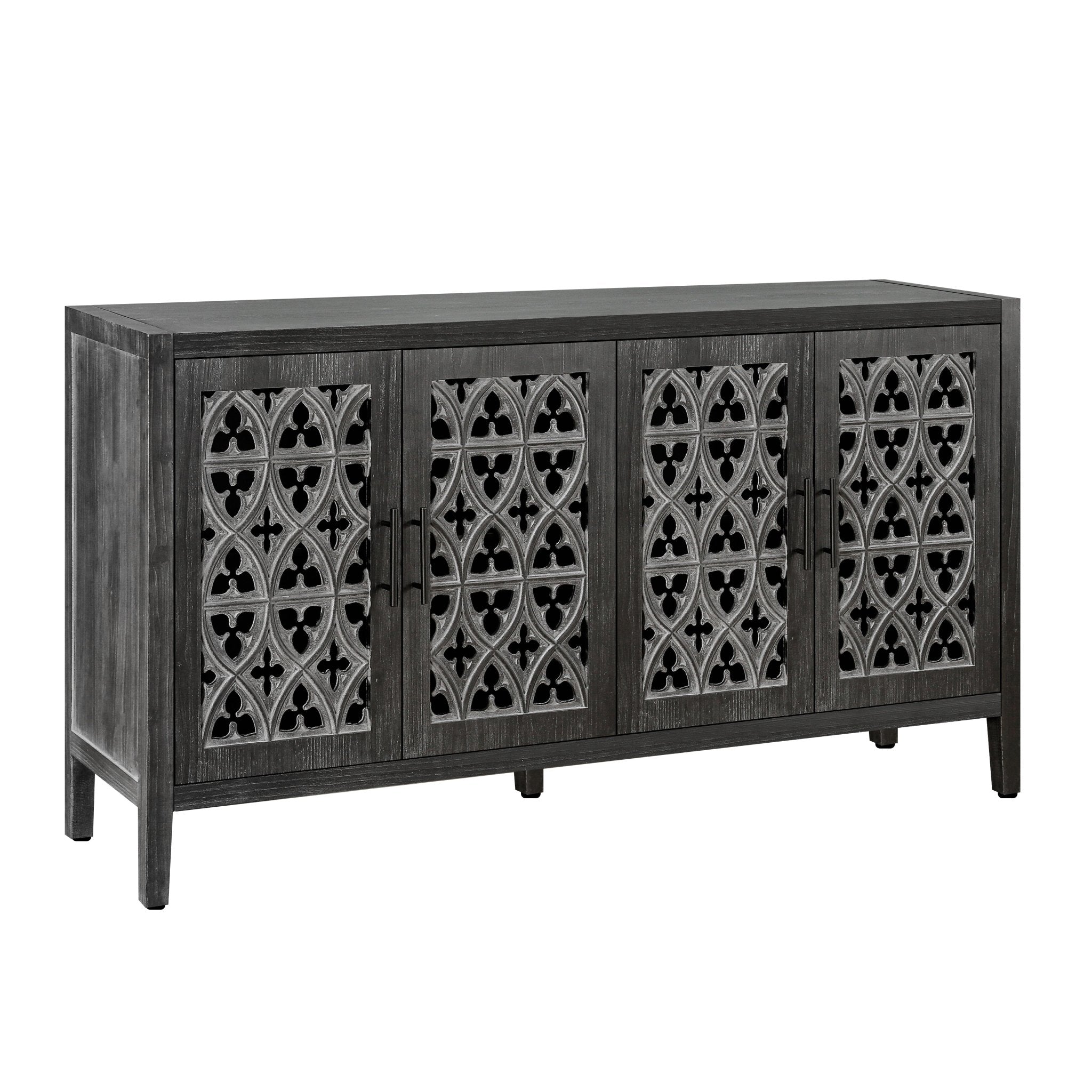 Colossus Wood Cabinet with Floral Pattern and 4 Doors - Cabinets