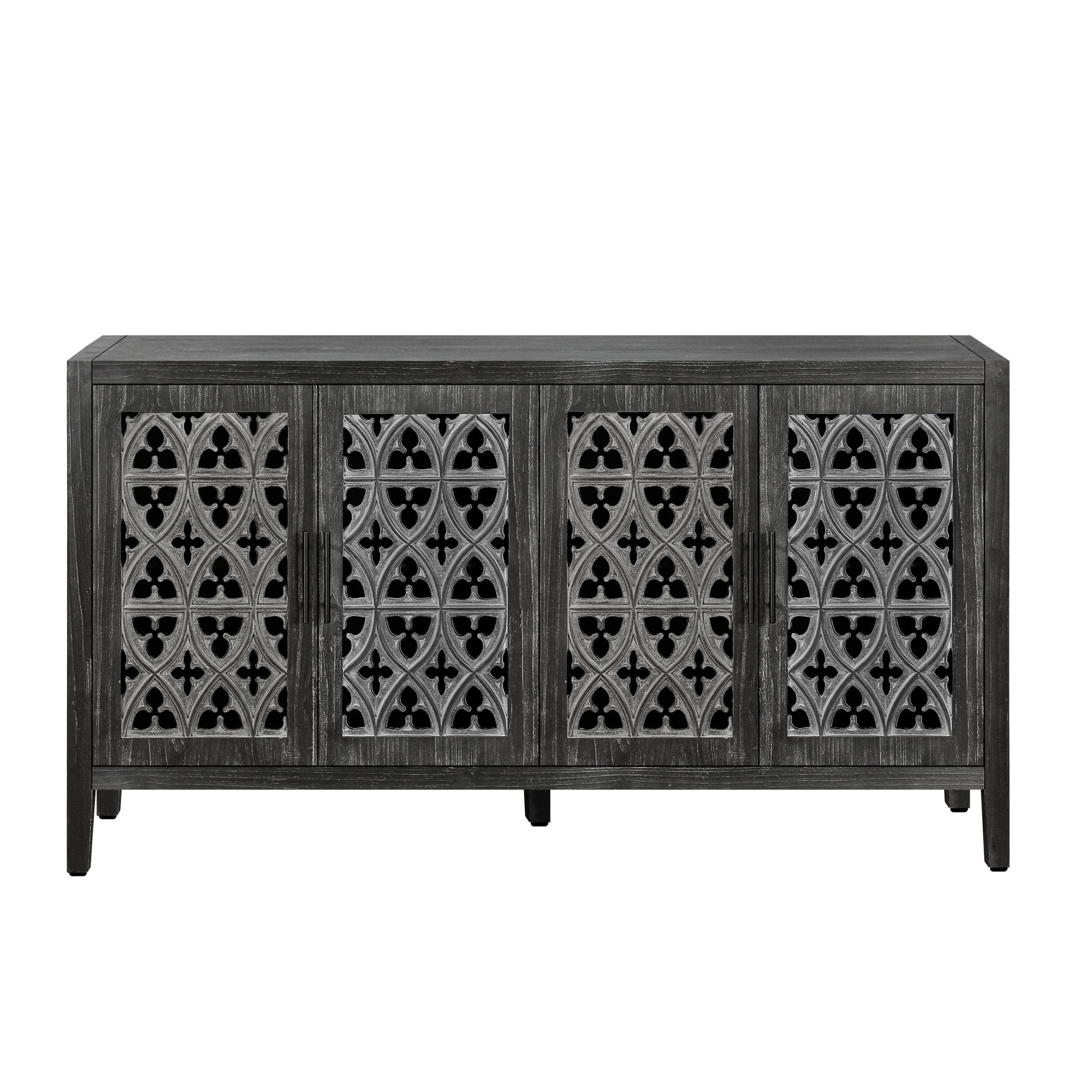 Colossus Wood Cabinet with Floral Pattern and 4 Doors - Cabinets