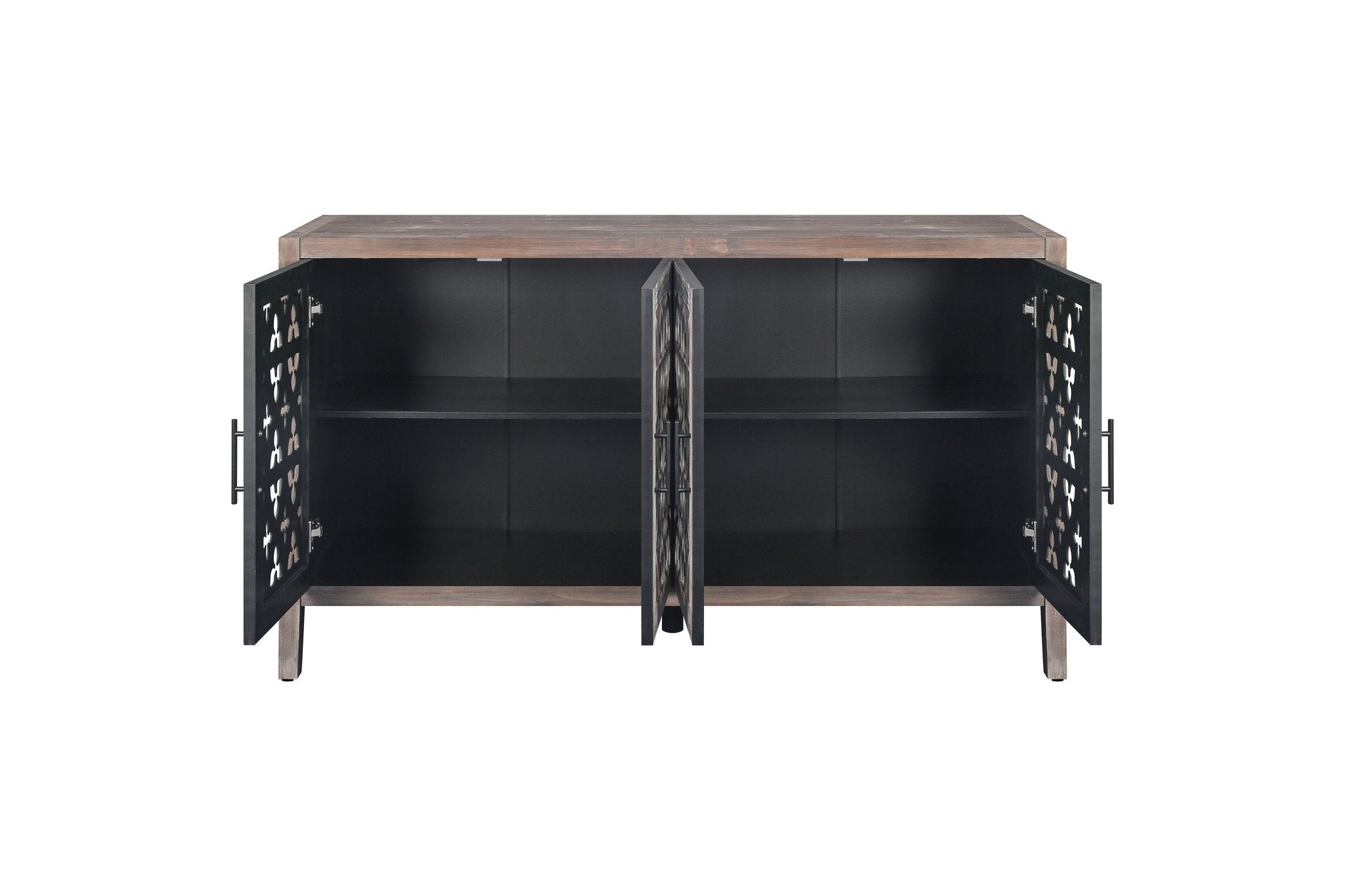 Colossus Wood Cabinet with Floral Pattern and 4 Doors - Cabinets