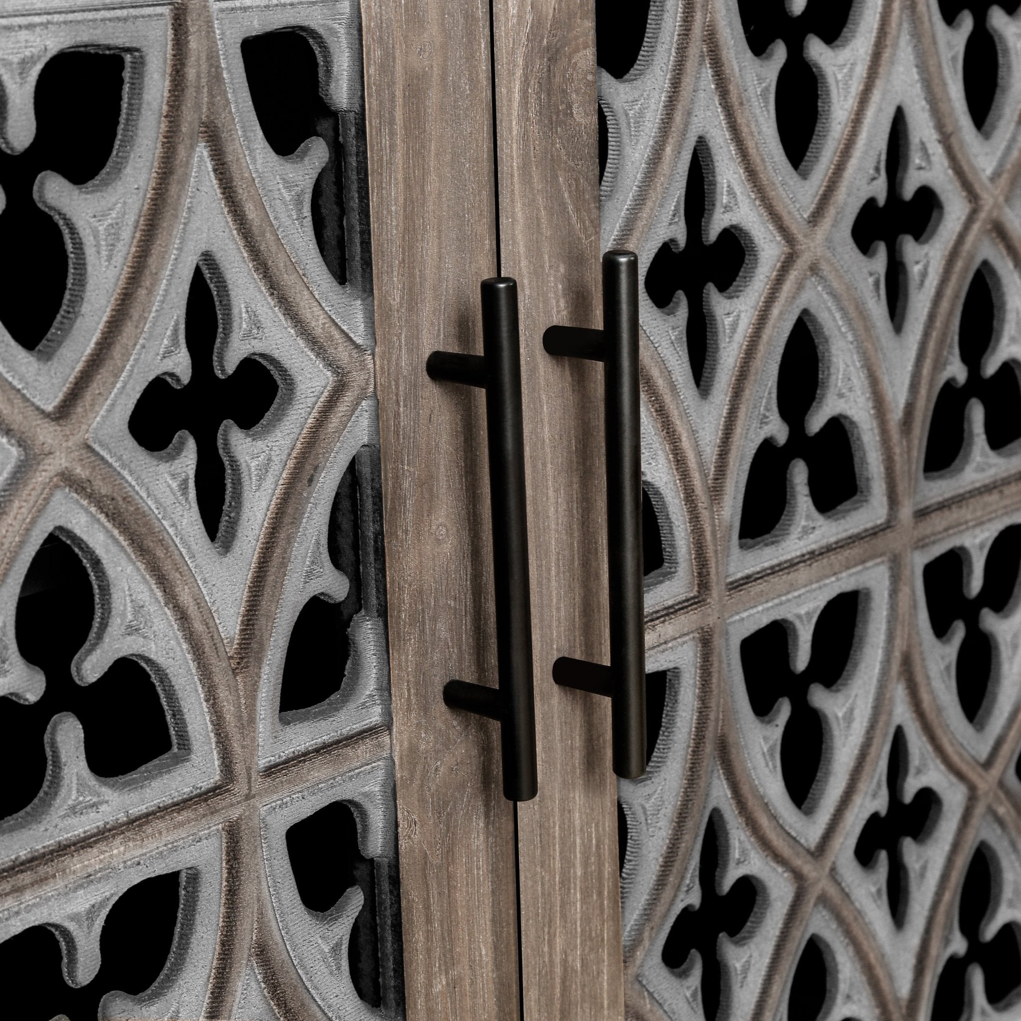 Colossus Wood Cabinet with Floral Pattern and 4 Doors - Cabinets