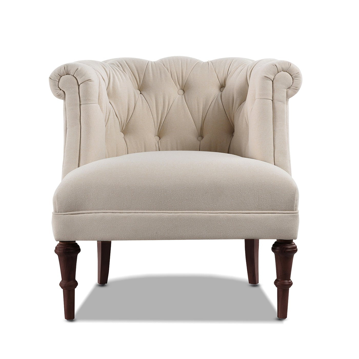 Comforts Upholstered Accent Chair with Recessed Arms and Barrel Design - Accent Chairs