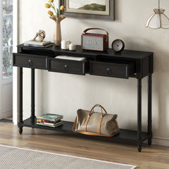 Console Table with Projecting Drawers and Long Shelf - Consoles