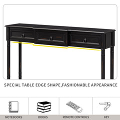 Console Table with Projecting Drawers and Long Shelf - Consoles