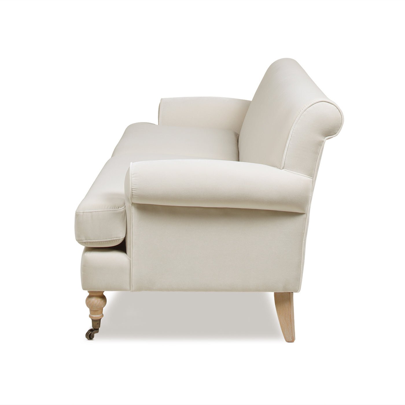 Creations Upholstered Sofa with Metal Casters and 2 Cushions Tightback - Sofas