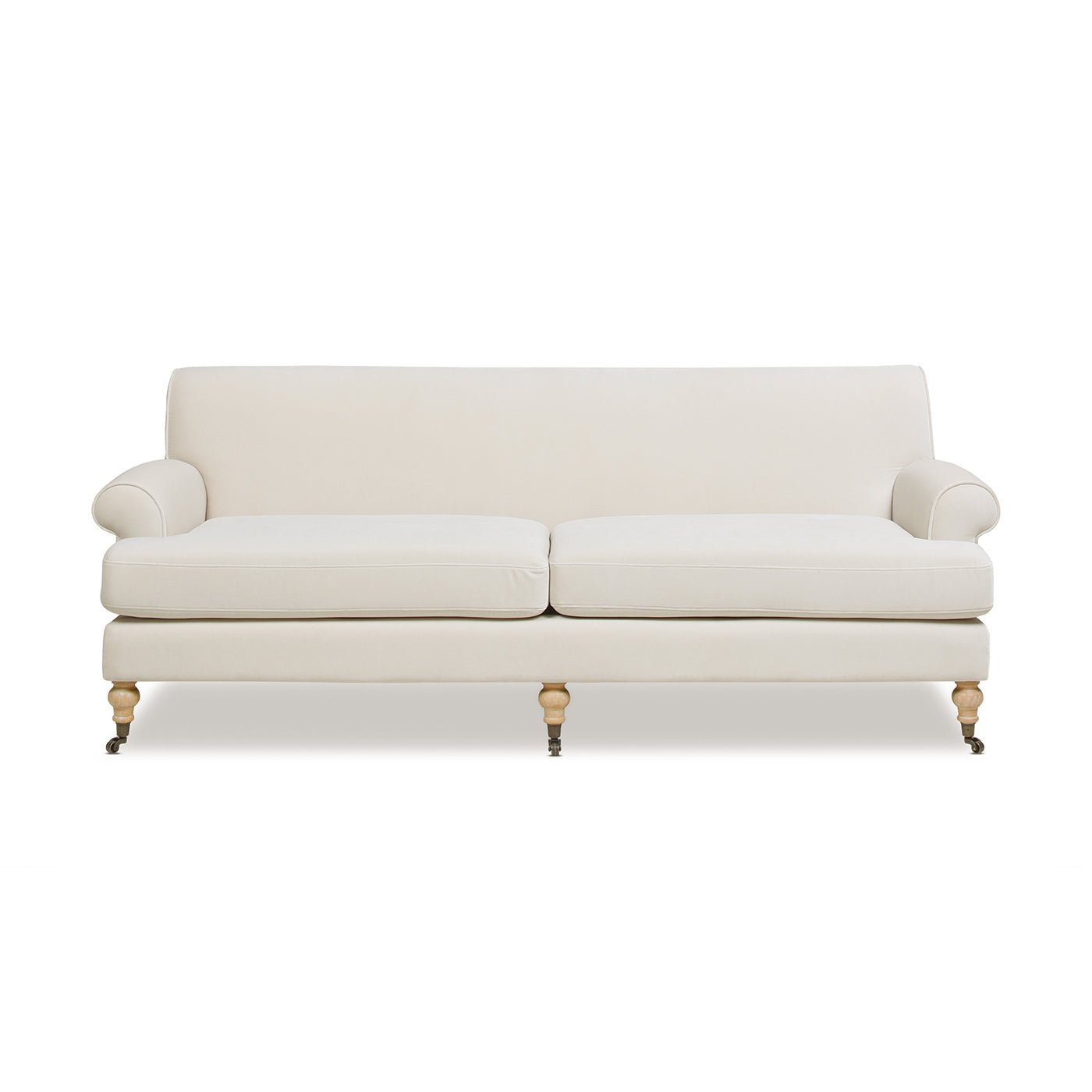 Creations Upholstered Sofa with Metal Casters and 2 Cushions Tightback - Sofas