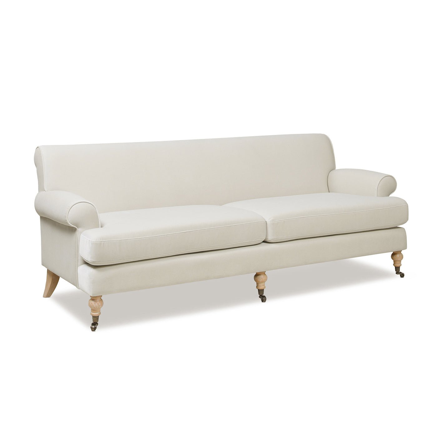 Creations Upholstered Sofa with Metal Casters and 2 Cushions Tightback - Sofas