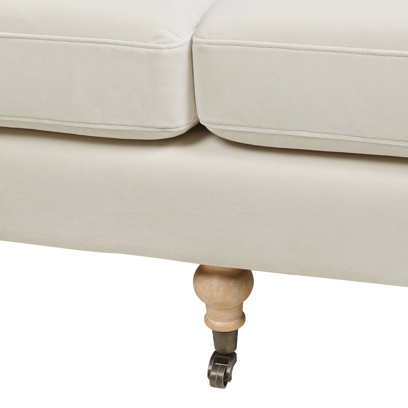 Creations Upholstered Sofa with Metal Casters and 2 Cushions Tightback - Sofas