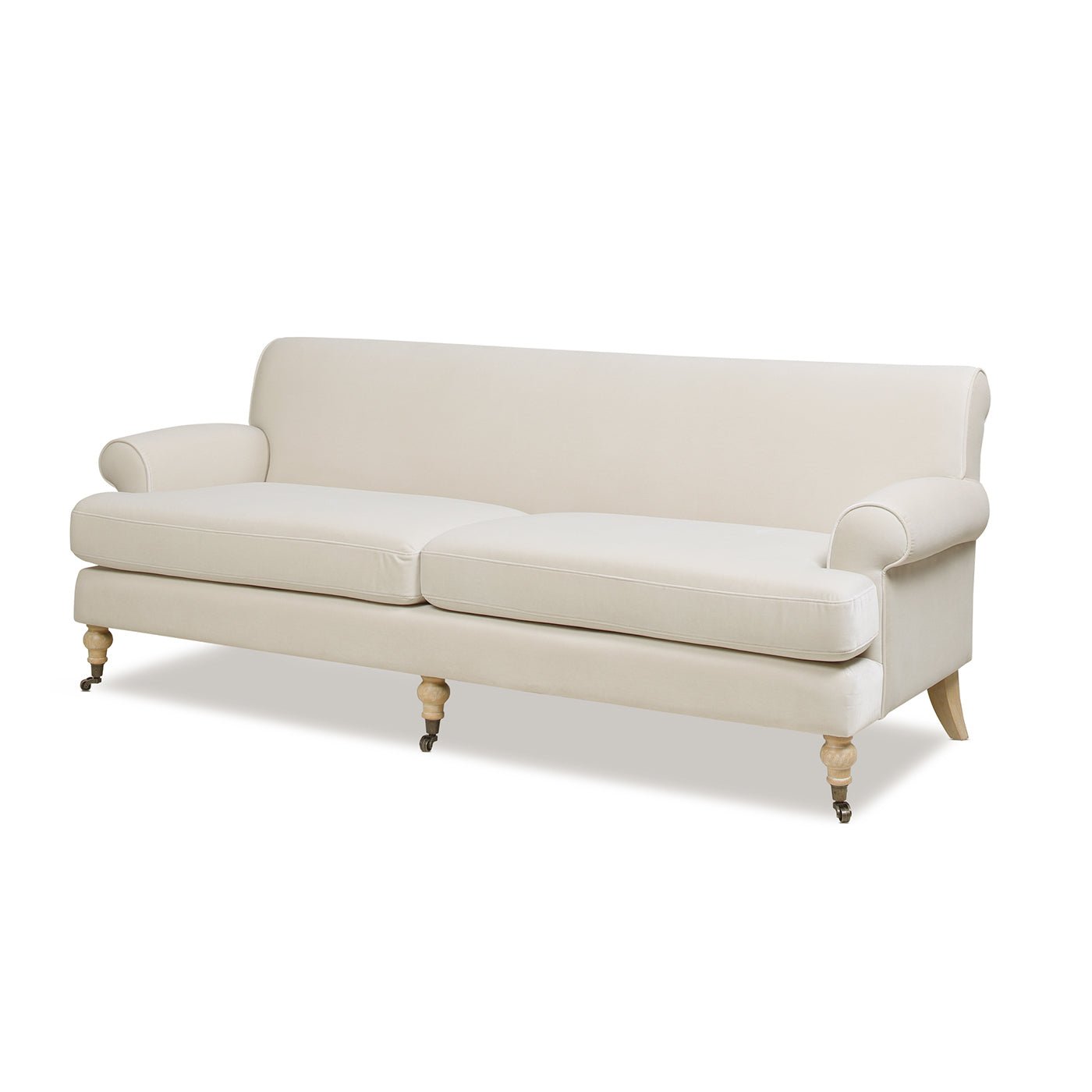 Creations Upholstered Sofa with Metal Casters and 2 Cushions Tightback - Sofas