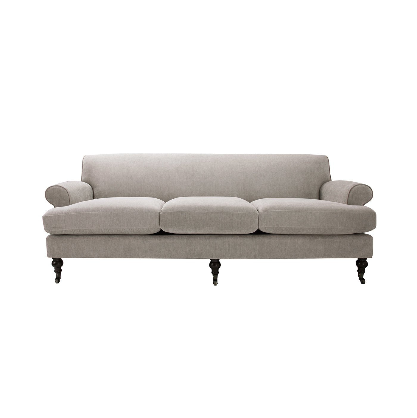 Creations Upholstered Sofa with Metal Casters and 3 Cushions Tightback - Sofas