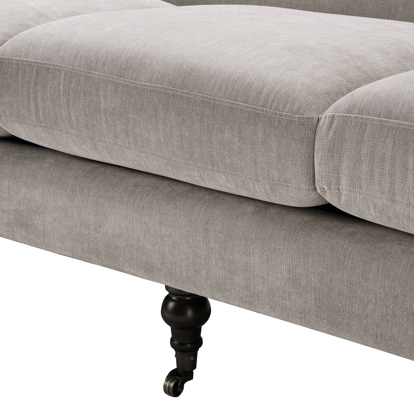 Creations Upholstered Sofa with Metal Casters and 3 Cushions Tightback - Sofas