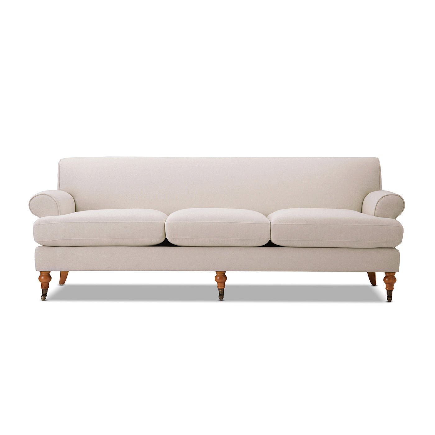 Creations Upholstered Sofa with Metal Casters and 3 Cushions Tightback - Sofas